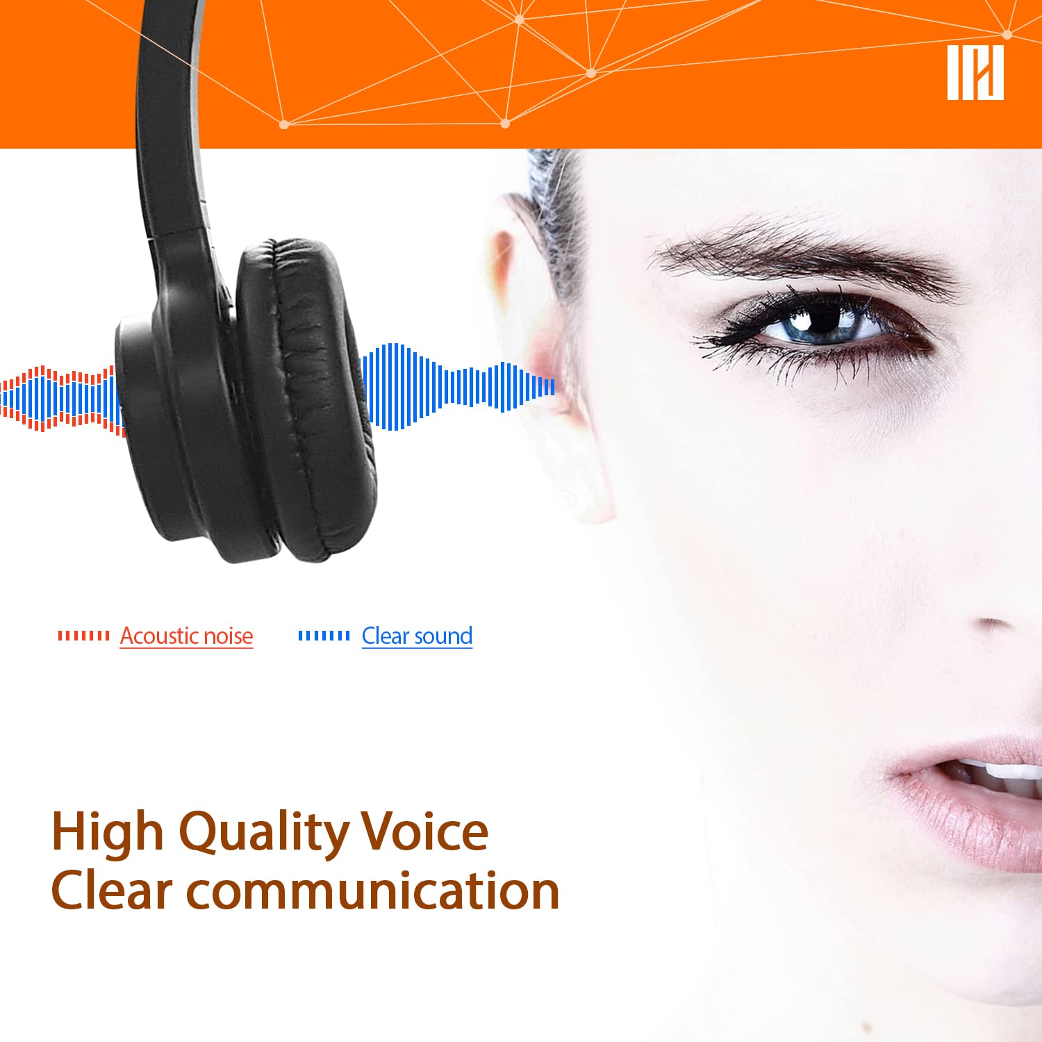 IPD IPH-255 USB Noise Cancelling Headset with Microphone for Office & Call Centers | Compatible with Skype, Microsoft Teams, Cisco Jabber | Perfect for Remote Work & Online Meetings