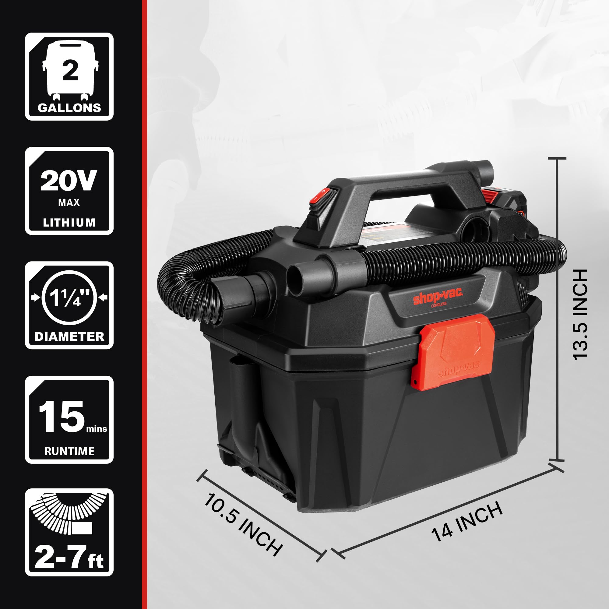 20V Cordless Wet Dry Vacuum - 3-in-1 Portable Shop Vac with Battery & Charger - Perfect for Garage, Car & Workshop Cleaning