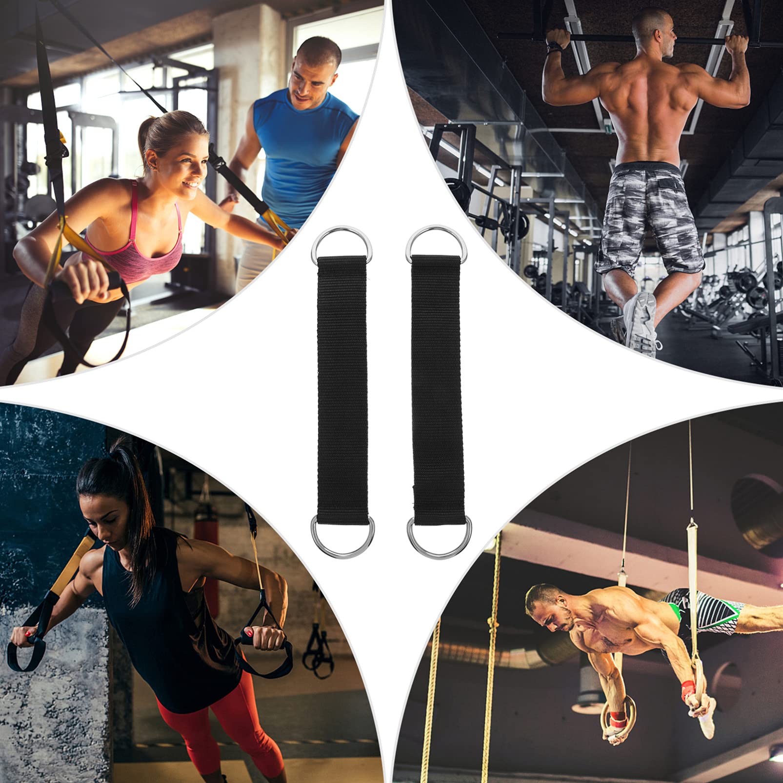 BESPORTBLE 2-Pack Adjustable Pulley Straps for Clothes Hanging, Fitness Training & Outdoor Activities - Heavy Duty Polyester Hanging Ropes with Pulleys for Camping, Baby Resistance Bands & Home Gym Accessories