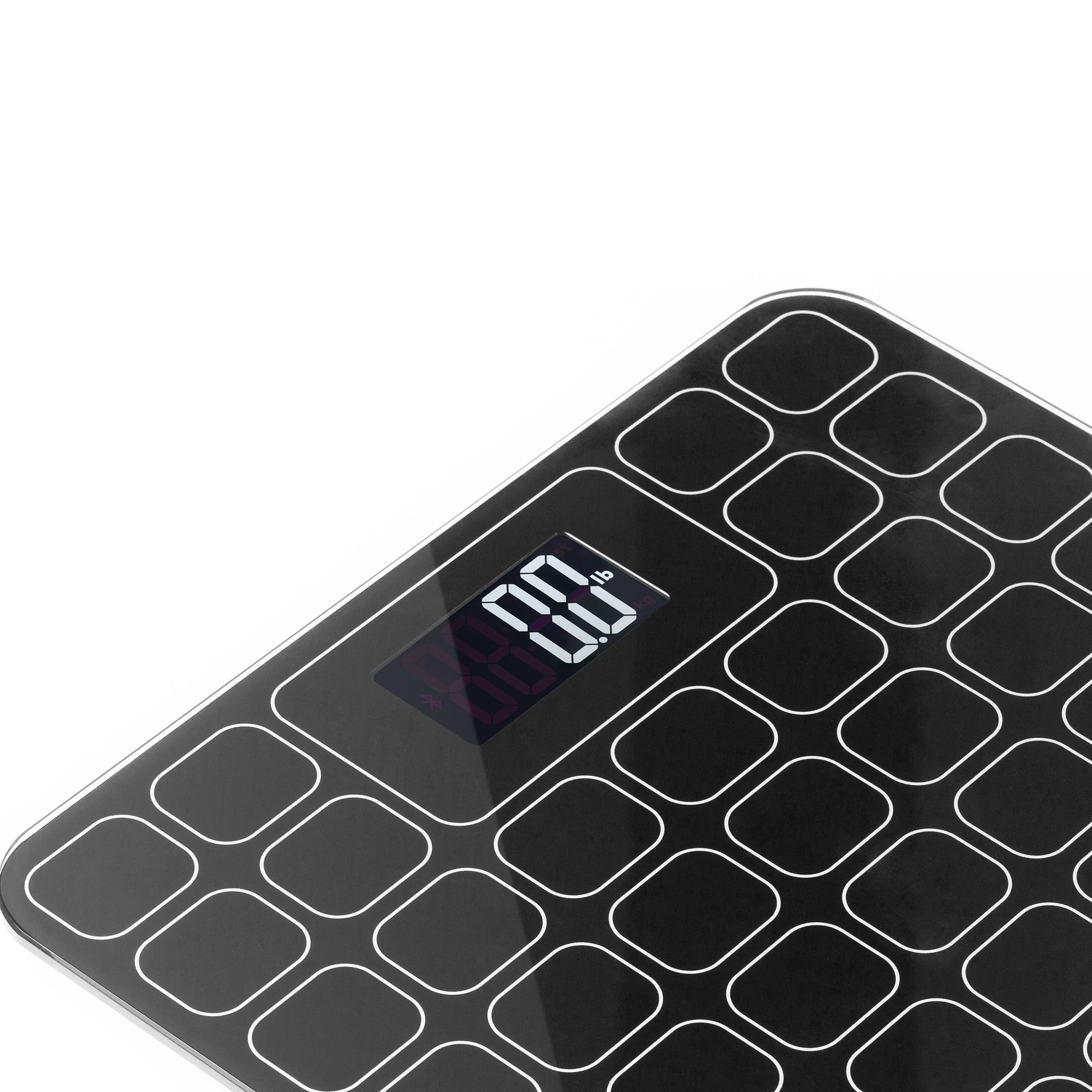 Smart Digital Bathroom Scale - Ultra Thin 400lbs Capacity Body Weight Scale with Auto Step-On Technology & Large LCD Display - Perfect for Home Gym, Fitness Tracking, and Health Monitoring (Black Grid)