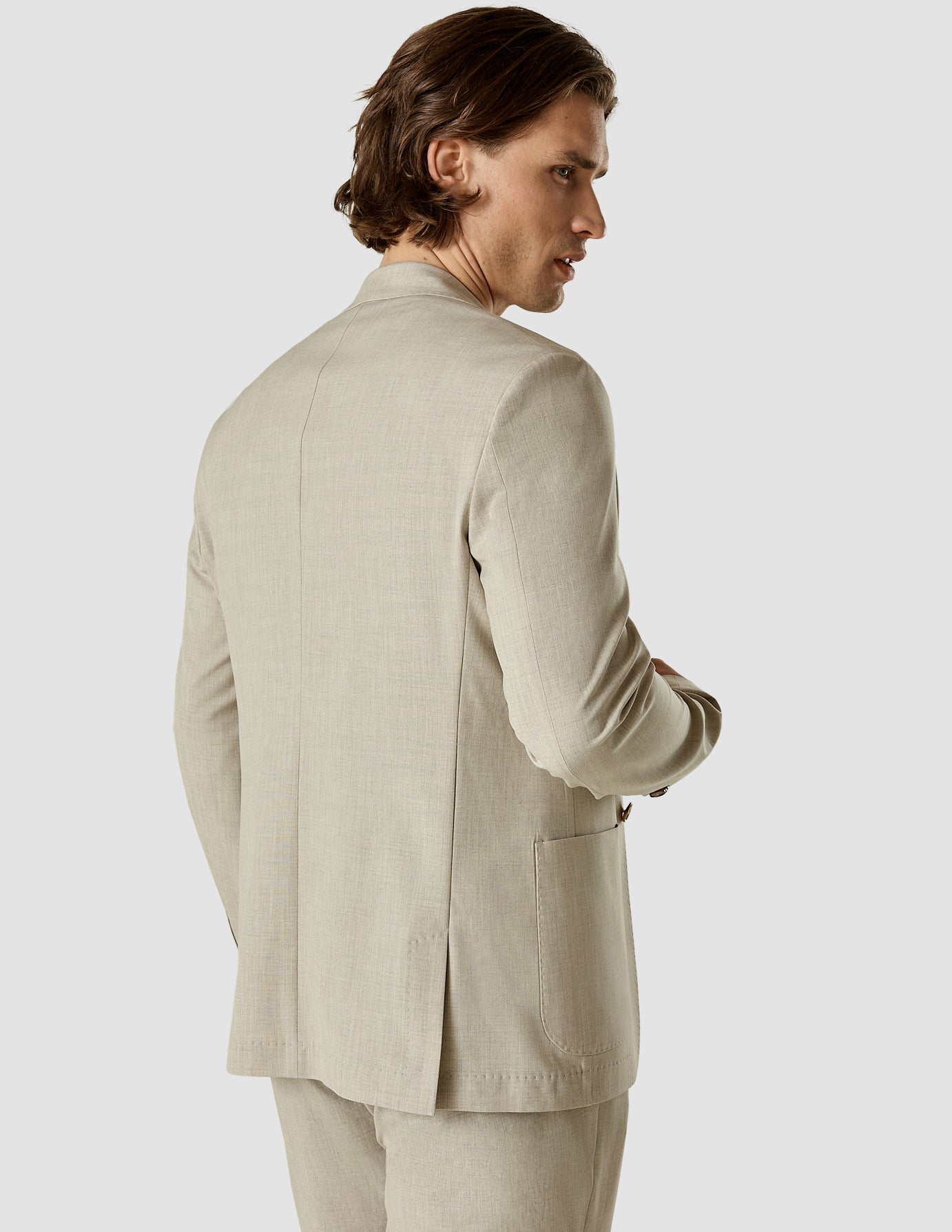Premium Tech Linen Blazer for Men - Lightweight Breathable Sandshell Color Business Casual Jacket - Perfect for Office Wear, Summer Weddings & Smart Casual Outfits