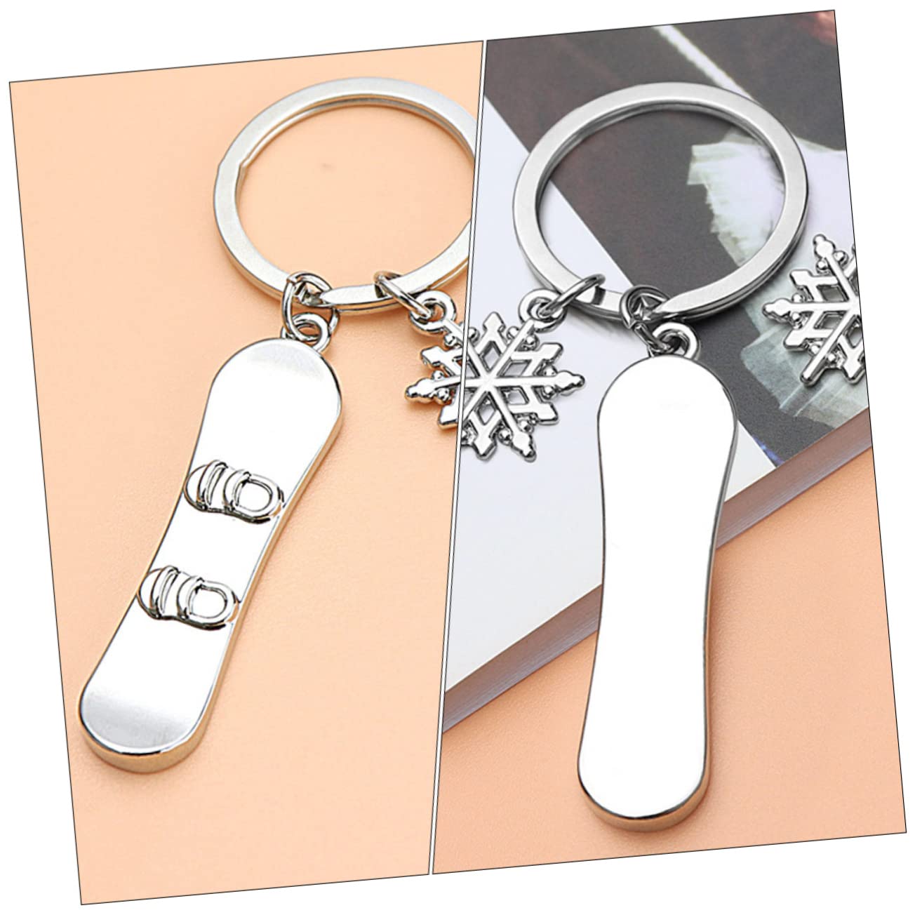 GAROZATION 20 Pcs Zinc Alloy Ski Keychain - Adorable Winter Sports Pendant for Backpacks, Luggage & Gift Giving (Skiing, Snowboarding, Christmas Decor)