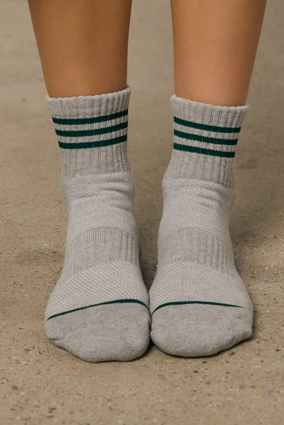 Basic Stripe Crew Socks in Grey - Comfortable Cotton Casual Socks for Men & Women - Perfect for Daily Wear, Sports & Outdoor Activities