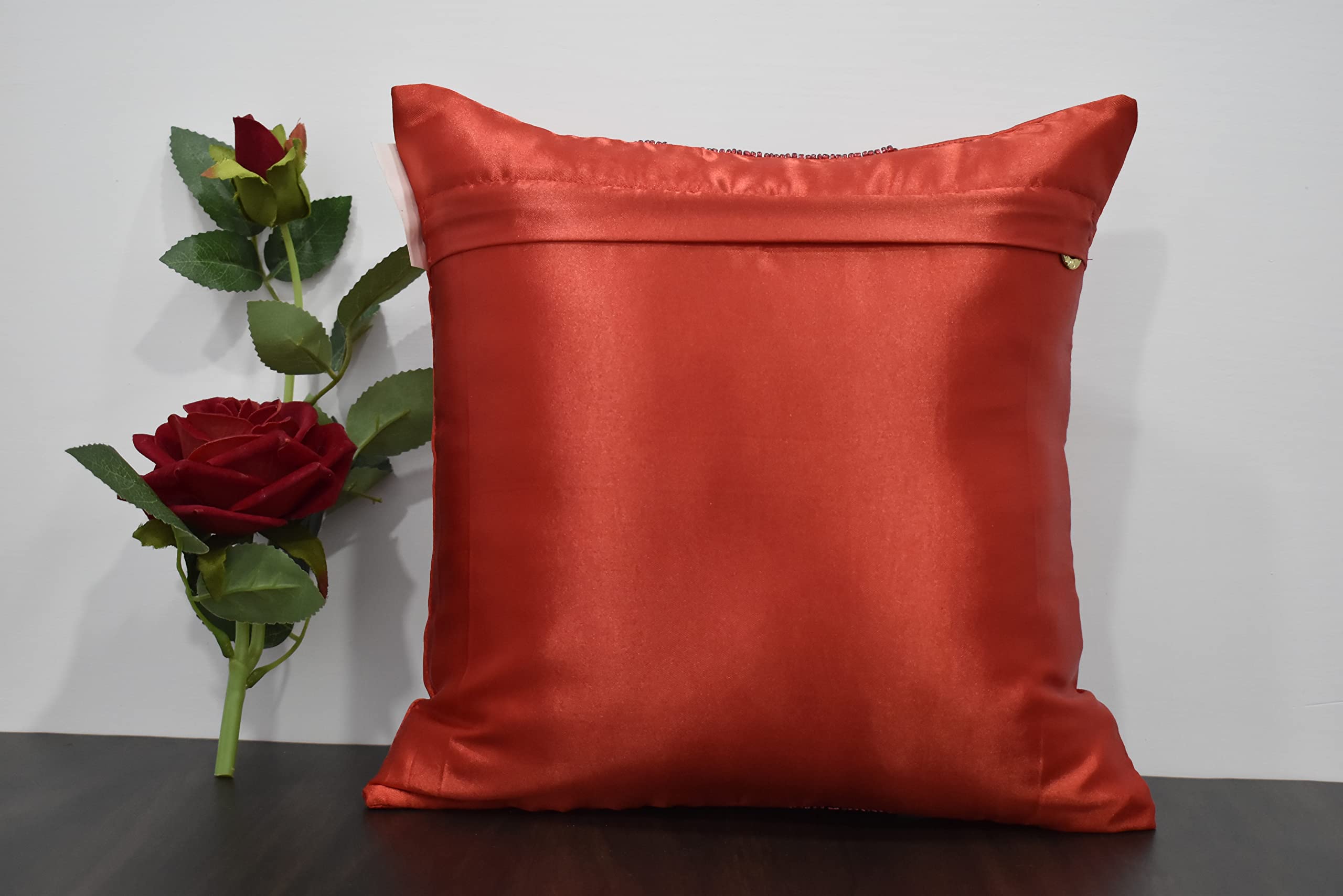 Luxury Handmade Beaded Pillow Cover - Embroidered & Embellished Decorative Throw Pillow - Contemporary Modern Crystal Design - Custom Personalized Home Decor (26x26 Inches) - Perfect for Sofa, Bed, Living Room & Nursery Decor