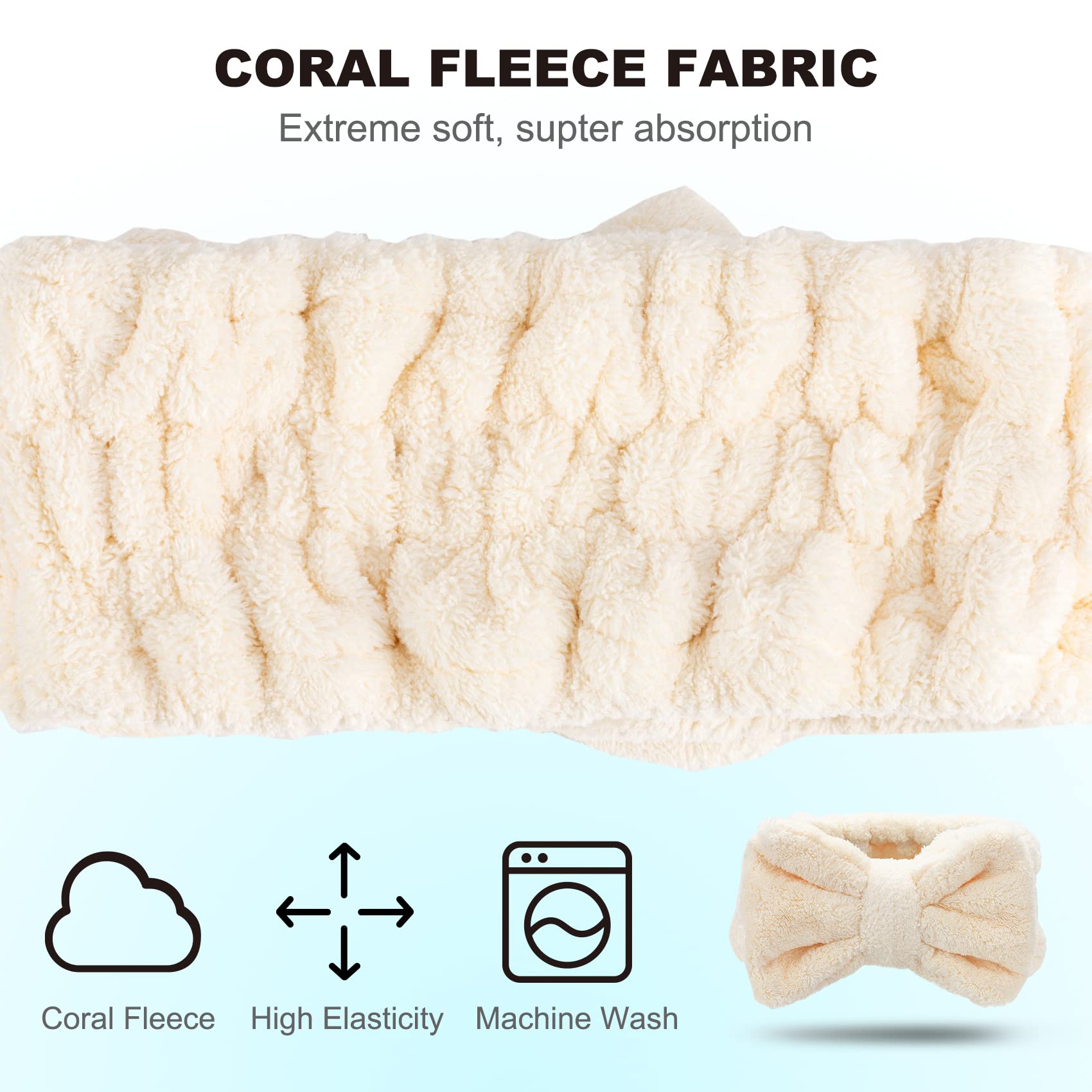 Women's Spa Headbands - Soft & Absorbent for Skincare, Makeup & Face Washing - Perfect Mother's Day & Teen Girl Gift - Trendy Hair Accessories for Home Spa, Salon & Self-Care Routine