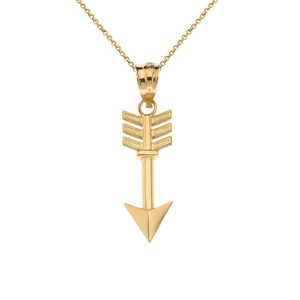 14K Gold Indian Arrowhead Arrow Charm Pendant Necklace for Women - Elegant Jewelry Gift for Birthday, Anniversary & Everyday Wear