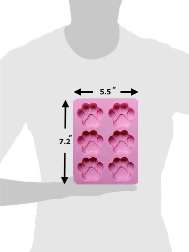 2-Pack Pink Dog Paw Print Silicone Mold Set for Baking - DIY Dog Treats, Chocolate, Candy Making | Oven, Microwave & Freezer Safe | Perfect for Pet Birthday Parties, Homemade Dog Snacks & Holiday Treats
