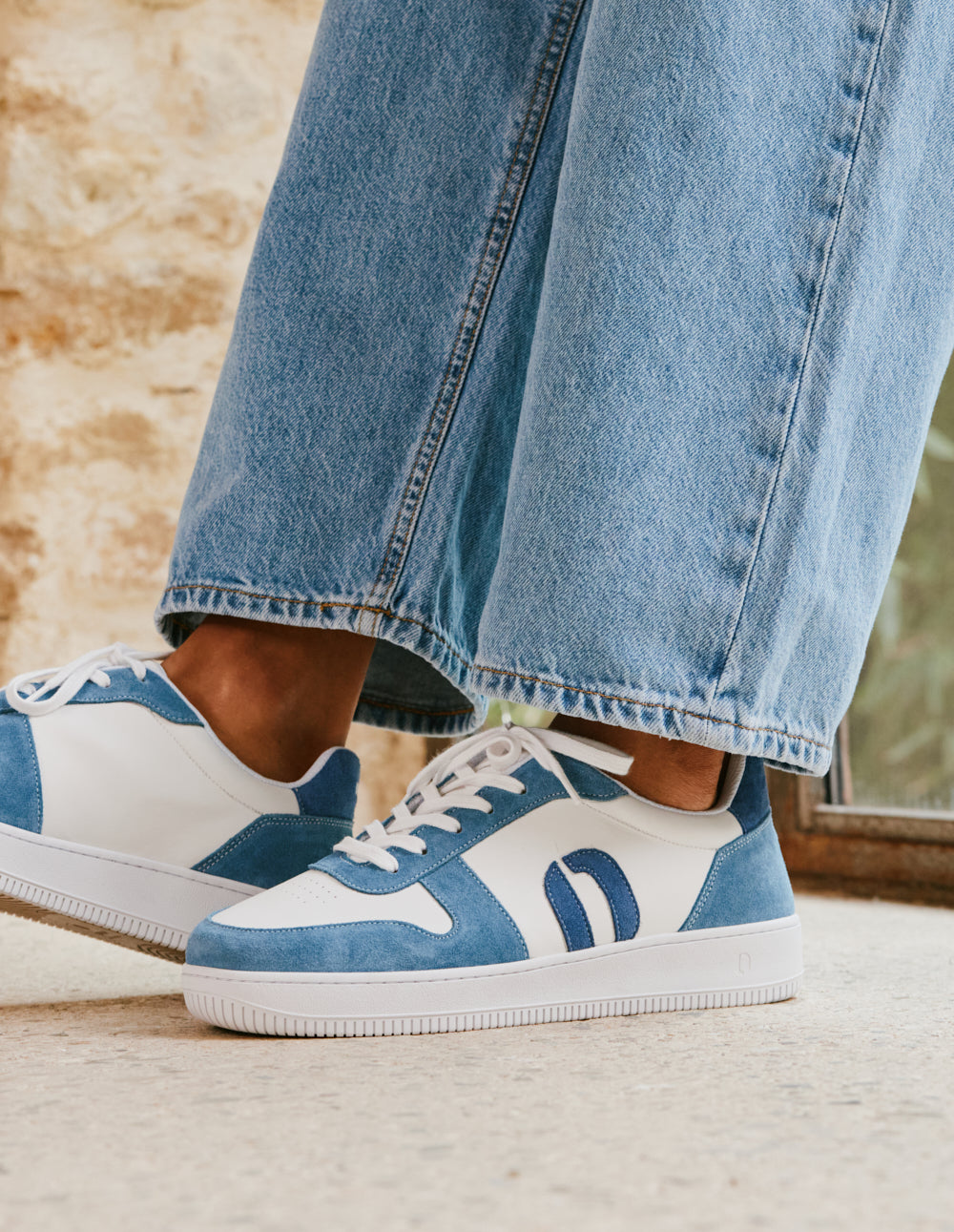 Matthieu Low Baskets in Sky Blue & Petrol - Stylish & Comfortable Sneakers for Casual Wear, Work, and Everyday Outfits