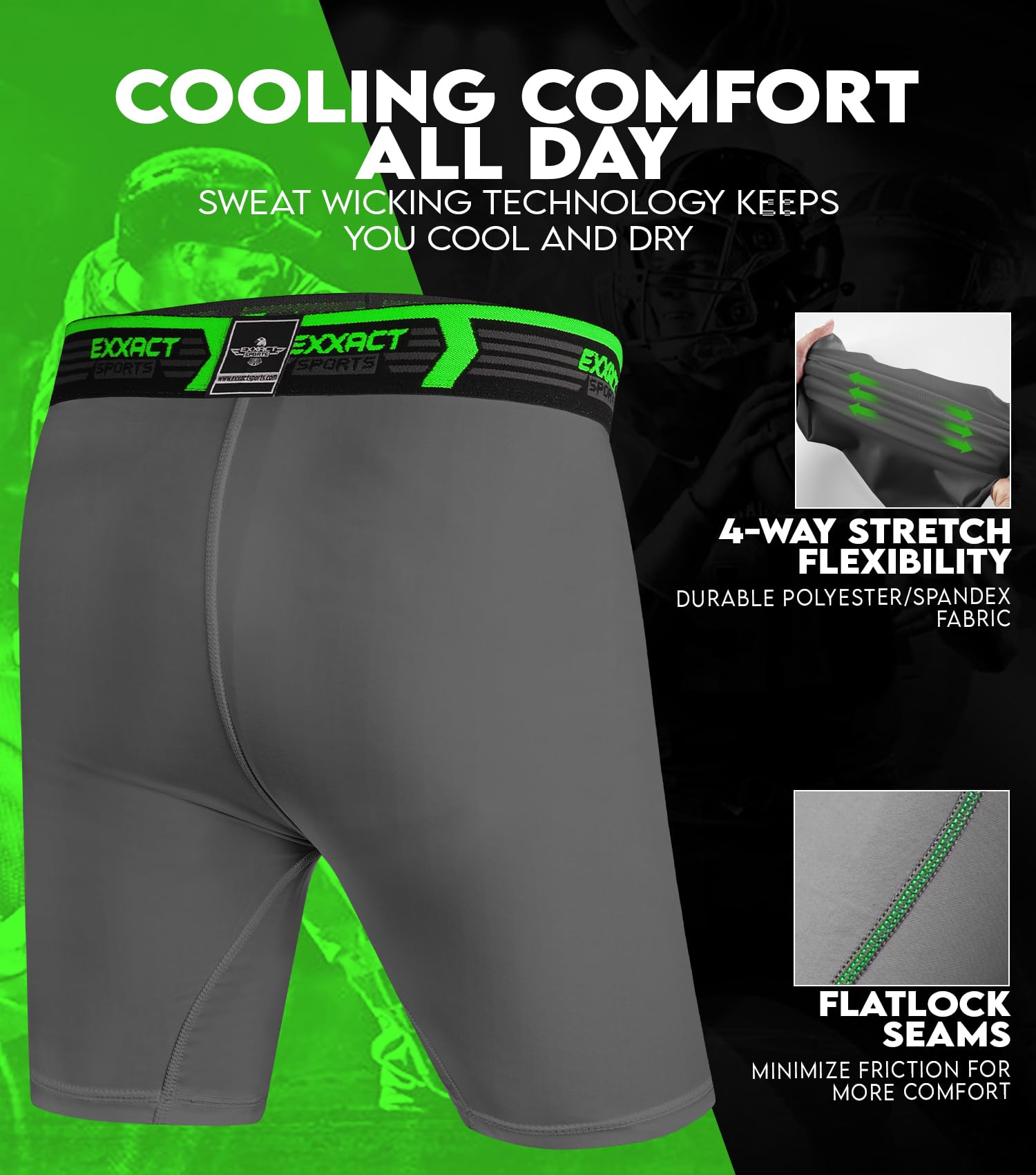 Youth Compression Shorts with Soft Athletic Cup - Boys Sports Underwear for Baseball, Football & Hockey | Moisture-Wicking & Breathable for Enhanced Performance & Comfort During Training & Games