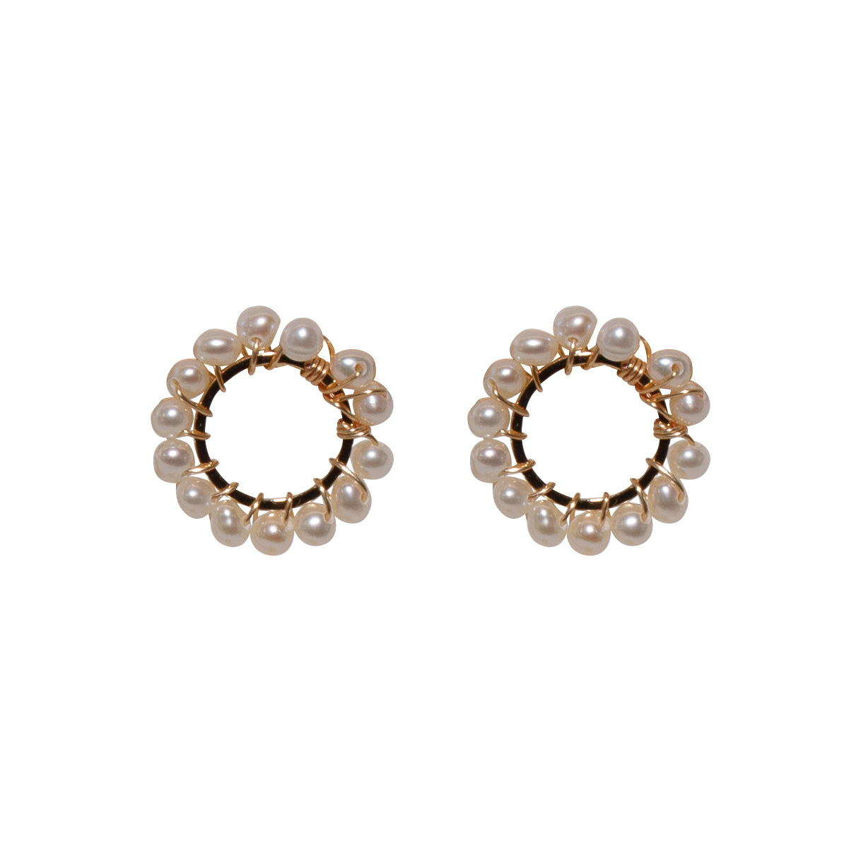 Mini Starburst Hoop Pearl Earrings for Women - Dainty Gold Stud Earrings for Everyday Wear, Gift for Her, Wedding, Party & Special Occasions