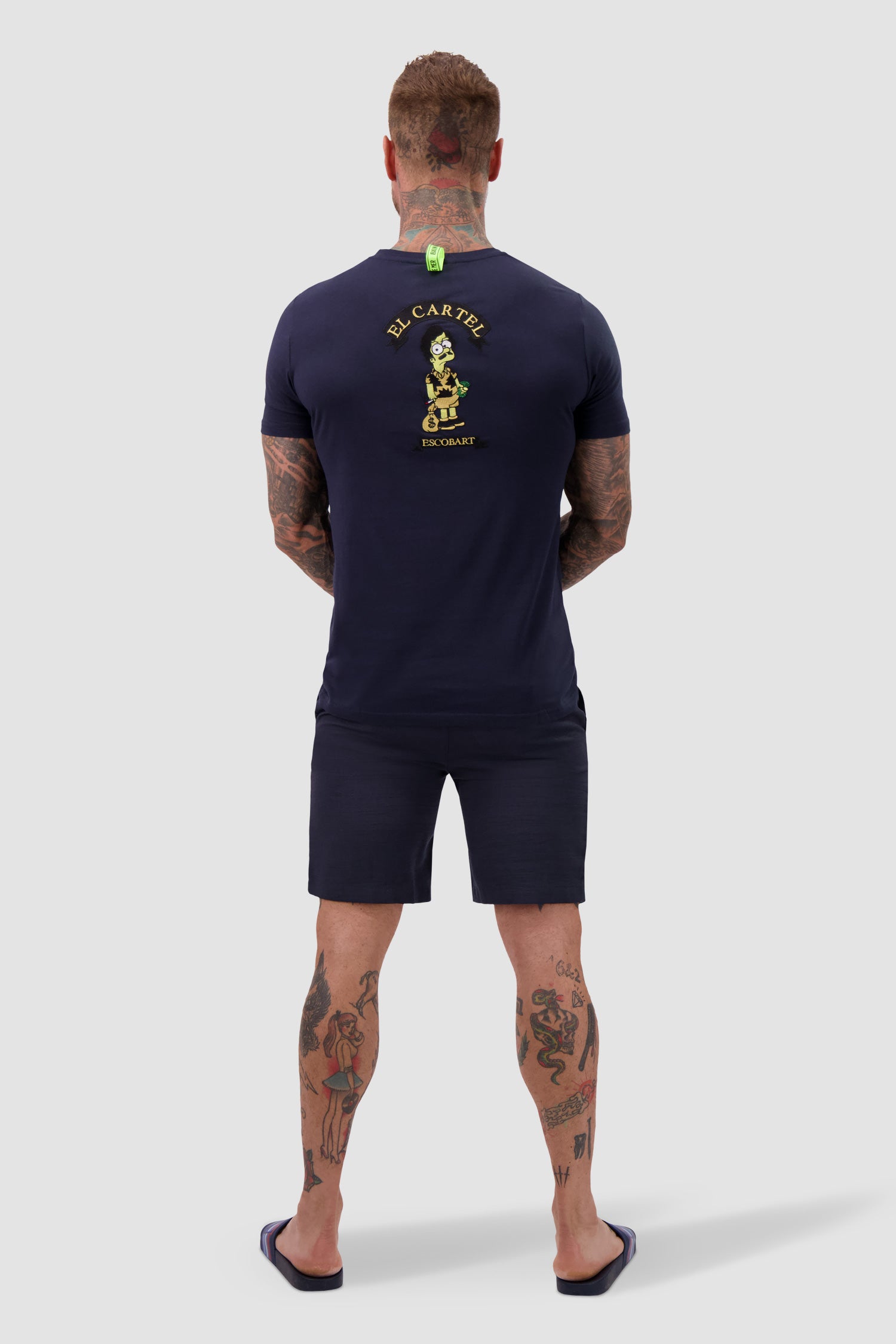 Bain de Mer Navy Escobart Cartel Graphic T-Shirt for Men - Stylish Casual Streetwear for Everyday Wear & Outings
