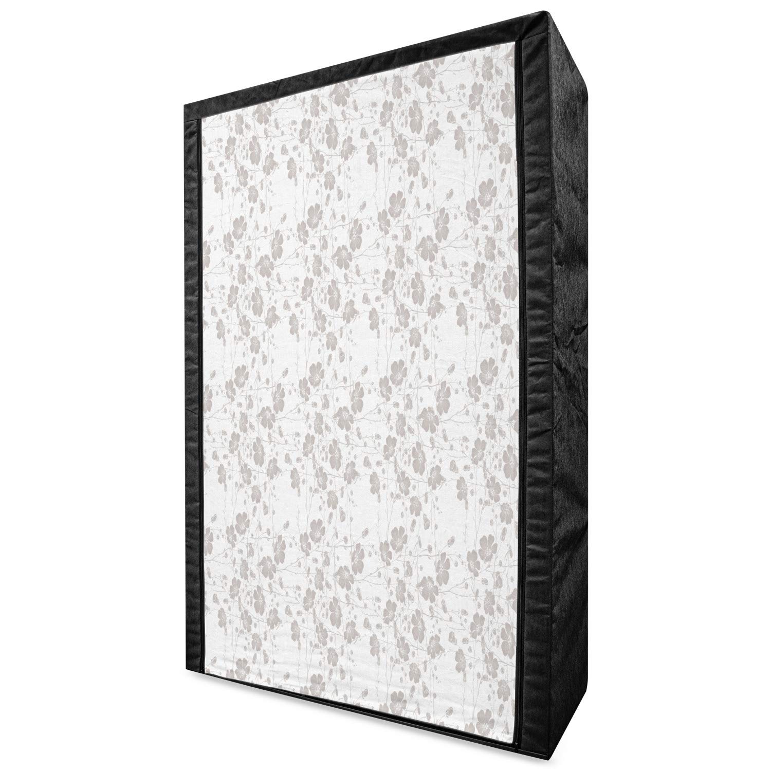Ambesonne Grey Portable Fabric Wardrobe with Shelves - 42.5
