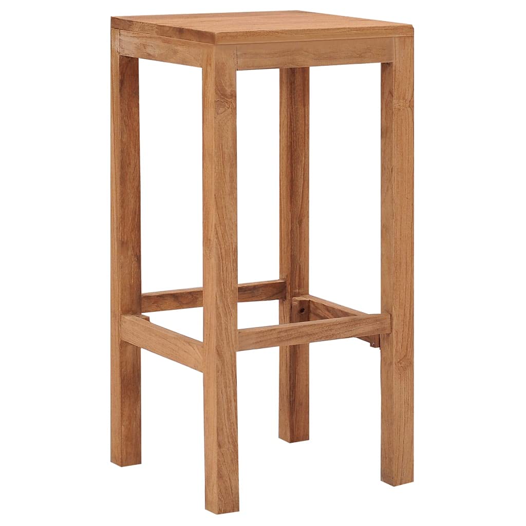 vidaXL Bar Stools Set of 2 - Teak Wood Colonial-Style Counter Height Stools with Rustic Finish | Perfect for Kitchen Island, Dining Bar, and Living Room Decor