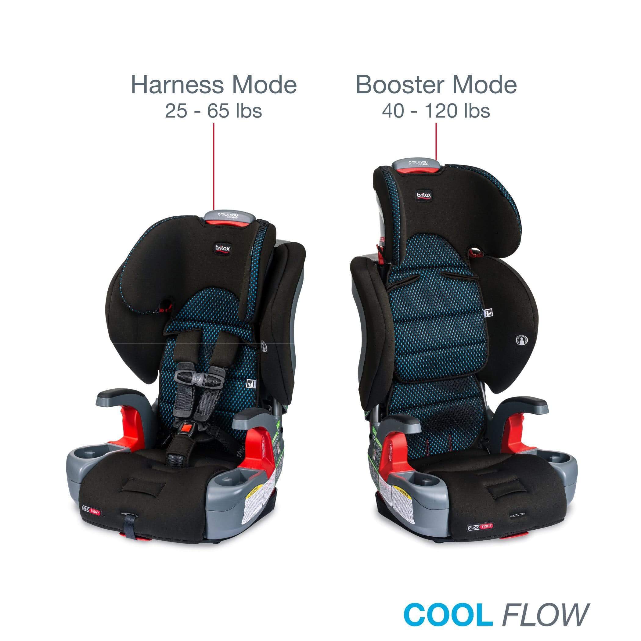 Britax Grow With You Clicktight Booster Car Seat - Safe & Adjustable for Kids 3-12 Years - Perfect for School, Travel & Family Road Trips
