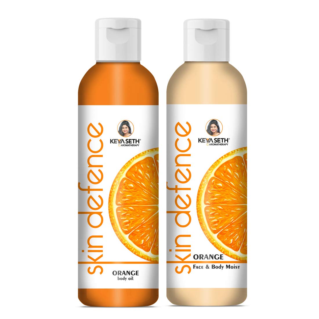 Keya Seth Aromatherapy Winter Skin Care Set with Vitamin C - Orange Body Oil & Moisturizer (200ml Each) for Dry Skin Relief & Hydration | Perfect for Cold Weather & Daily Skincare Routine