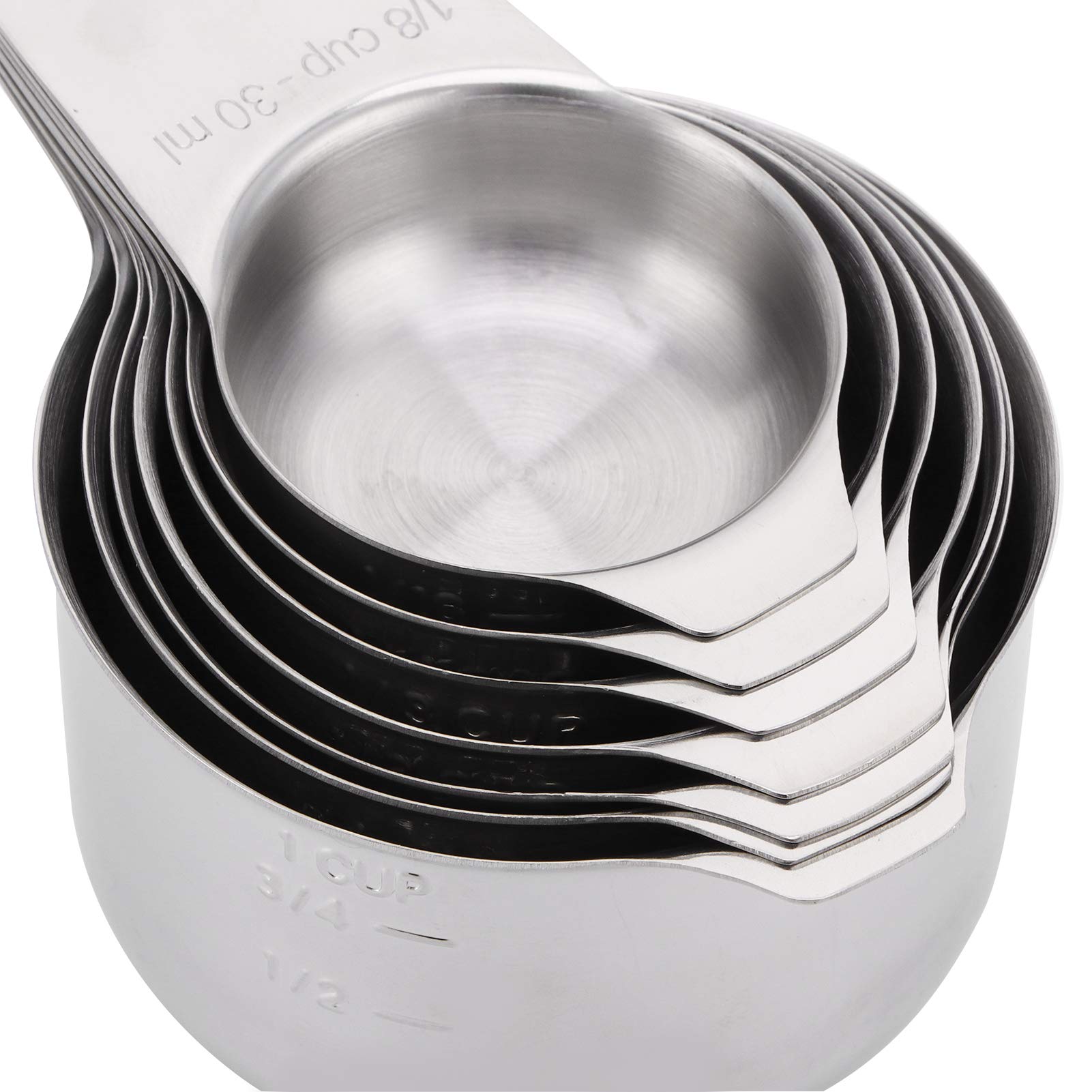 14-Piece Measuring Cups and Spoons Set with Scales - Stainless Steel Tablespoon & Teaspoon Measuring Spoons for Baking, Cooking, and Kitchen - Perfect for Home, Dessert Shops, Cake Shops & Professional Chefs