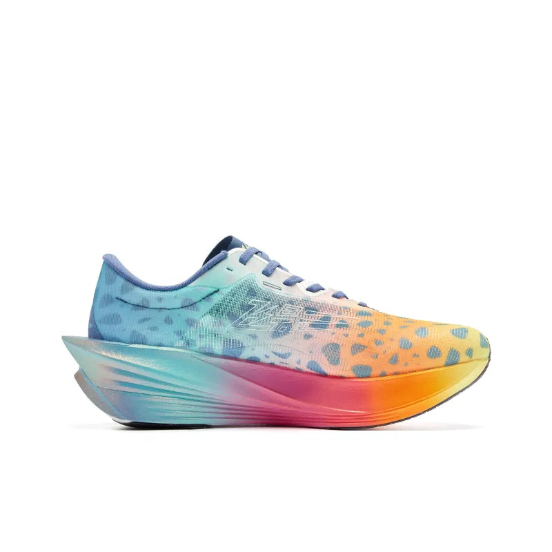 Qiaodan Men's FeiYing PB 5.0 Running Shoes - Drifting Sand Blue/Sun Orange - Lightweight Cushioned Sneakers for Jogging, Gym & Outdoor Sports