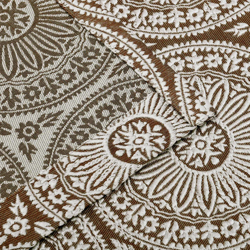 Eminence Jacquard Geometric Floral Mandala Curtain Panel Set of 2 - Premium Blackout Window Drapes for Living Room & Bedroom Decor