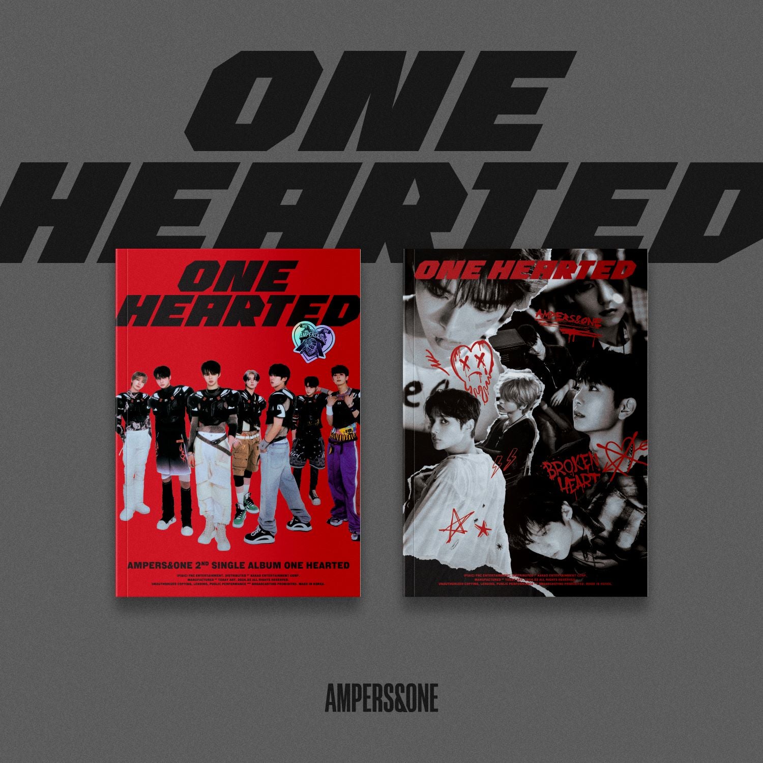 AMPERS&ONE 2nd Single Album 'ONE HEARTED' - Kpop Music CD with Photobook & Poster - Perfect for Kpop Fans and Collectors - Great for Birthday Gifts and Fan Meetings