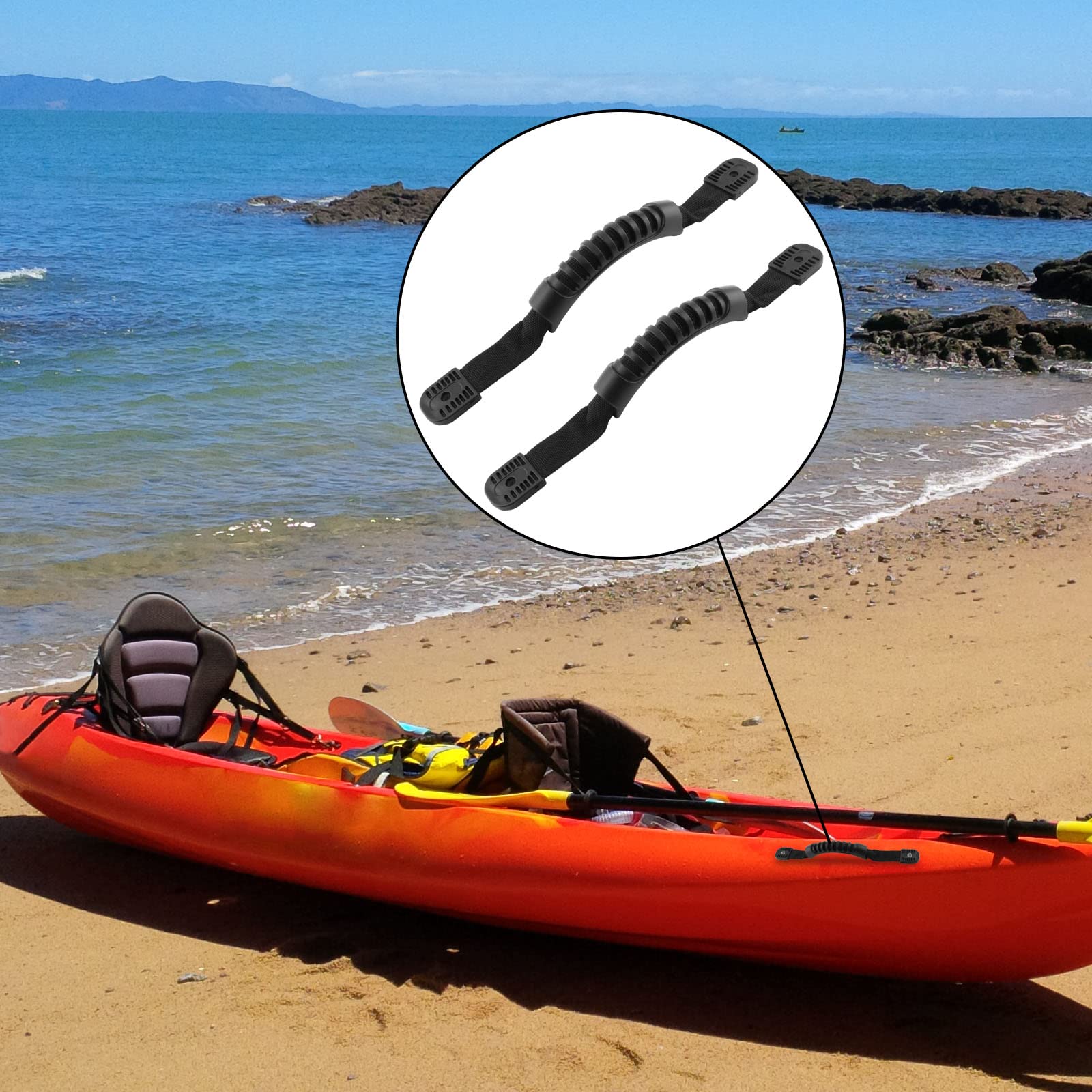 Kayak Carry Handles - Side Mount Replacement Handles with Plastic Buckle for Kayak Paddles, Tandem Kayaks, Canoes & Lifetime Kayaks - Perfect for Easy Transport & Storage
