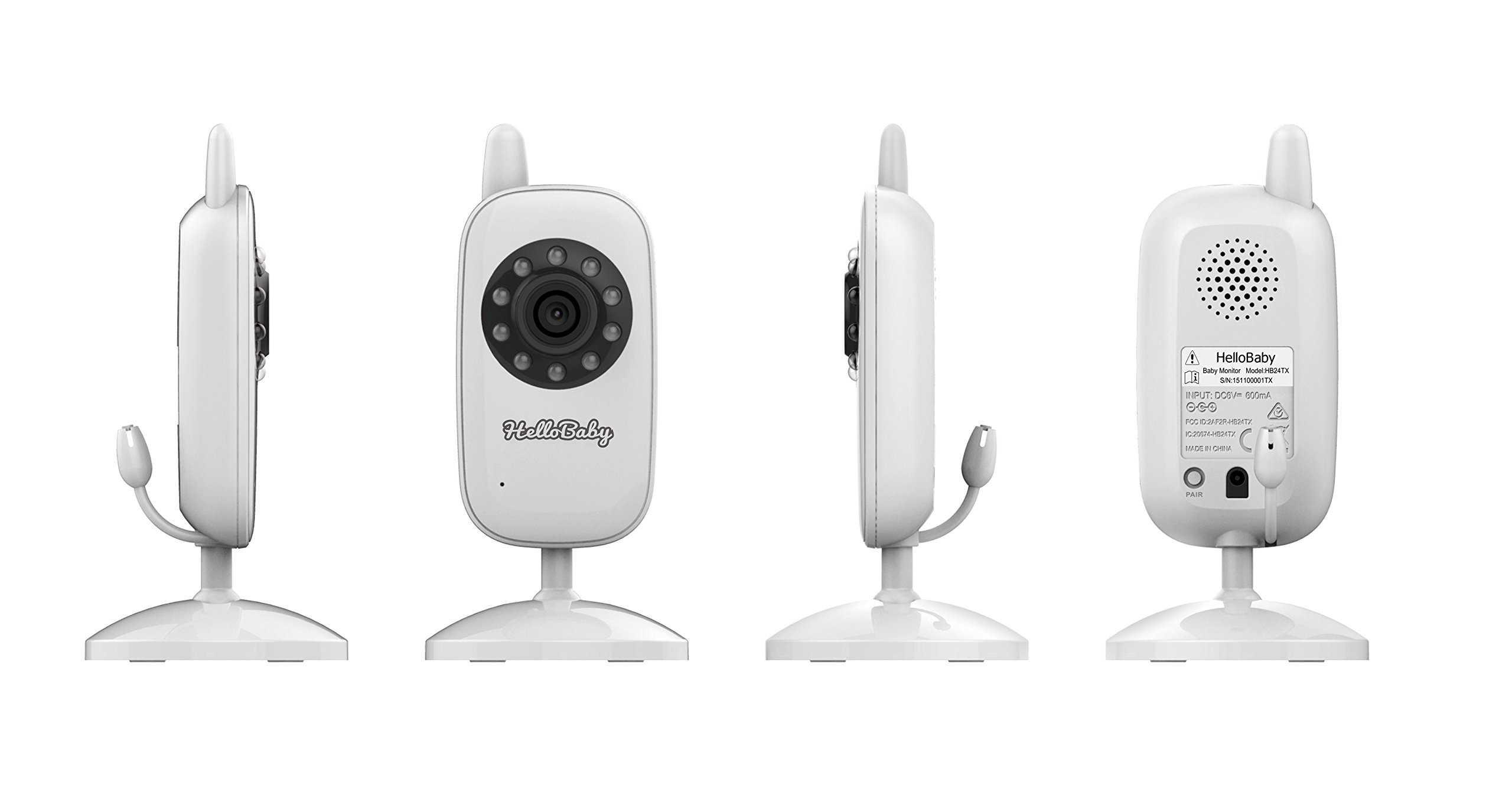 2.4 GHz Digital Video Baby Monitor with Night Vision & Room Temperature Display - Two-Way Audio, Lullaby Player & Remote Pan/Tilt - Ideal for Nursery, Bedroom & Travel Use