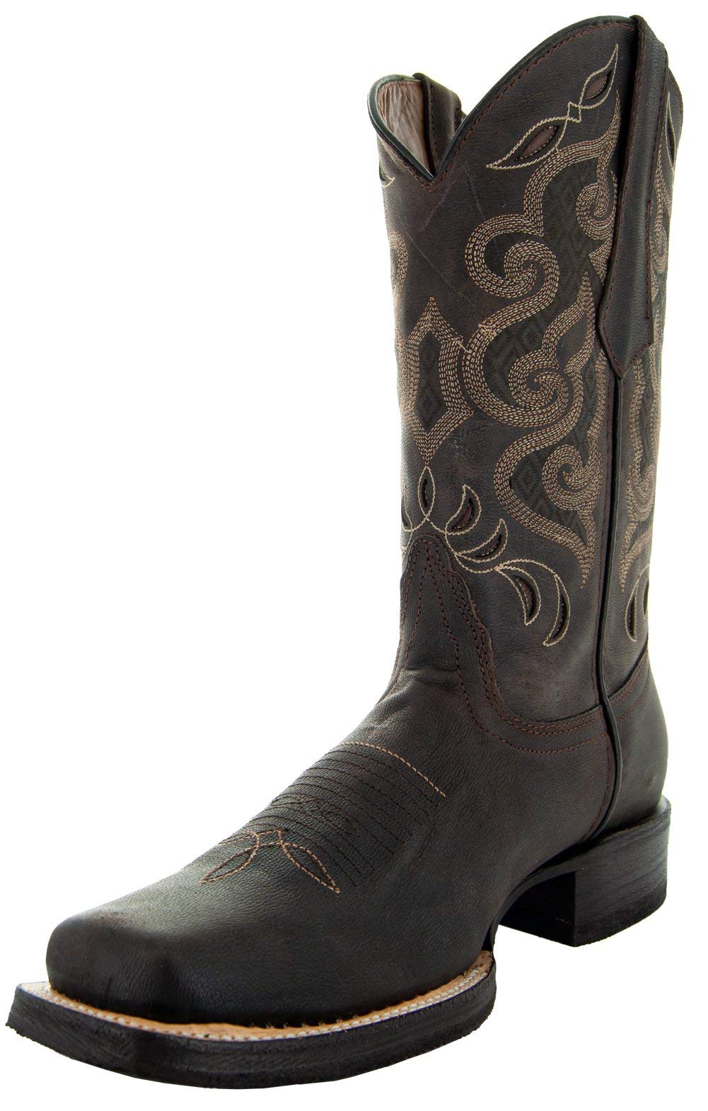 Soto Men's H50019 Broad Square Toe Work Boots - Durable Leather Construction for Construction, Farming & Outdoor Work