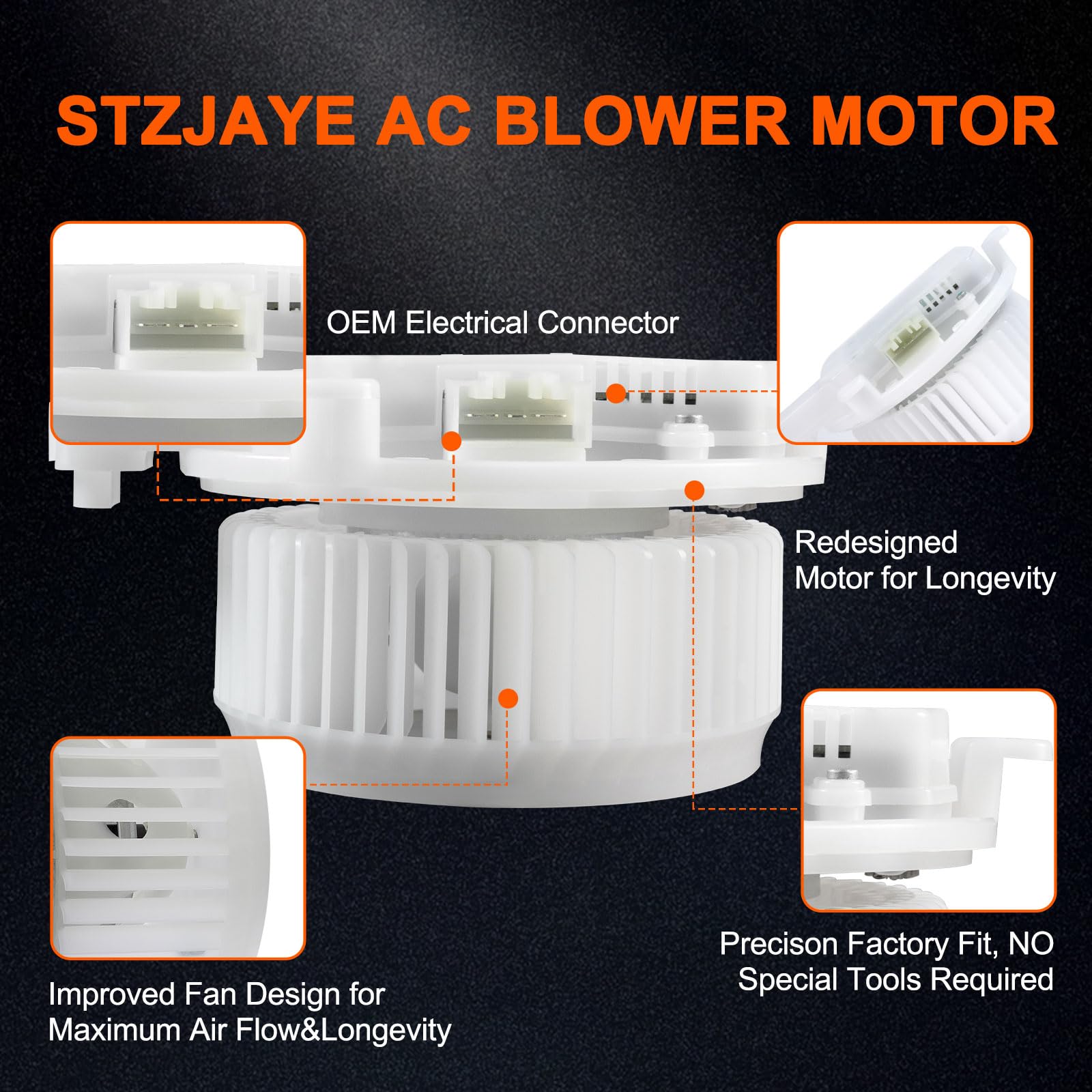 700298 AC Heater Blower Motor Front HVAC Motor Fan Replacement for 2008-2017 Toyota Sienna & Sequoia - Replaces 87103-0C051, 871030C051, 75050 - Perfect for AC Repair & Climate Control System Maintenance