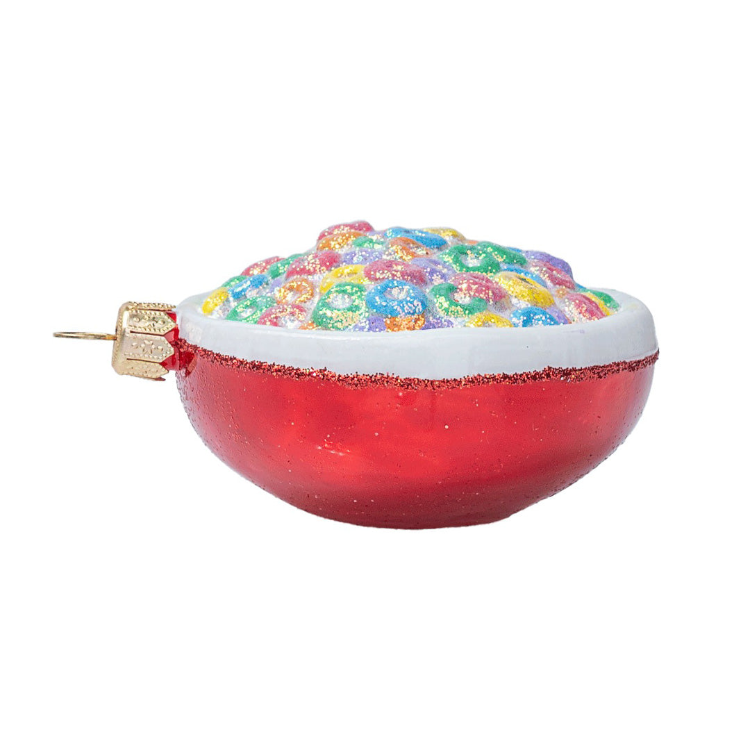 Colorful Fruity Cereal Bowl Ornament - Fun Kitchen Decor for Breakfast Lovers, Perfect for Christmas Tree, Party Favors & DIY Crafts
