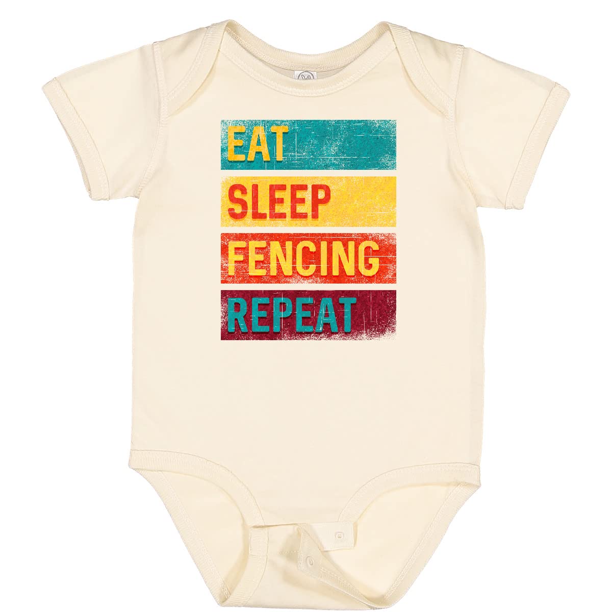 Inktastic Fencer Eat Sleep Fencing Repeat Baby Bodysuit - Cute Fencing-Themed Onesie for Newborns & Infants - Perfect Gift for Fencing Enthusiasts & Sports Lovers - Great for Playtime, Photo Shoots & Special Occasions