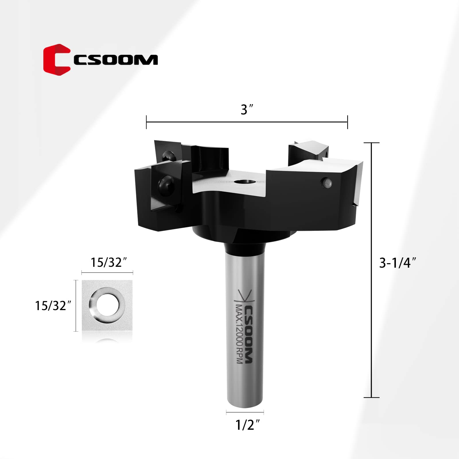 CSOOM CNC Spoilboard Surfacing Router Bit - 1/2