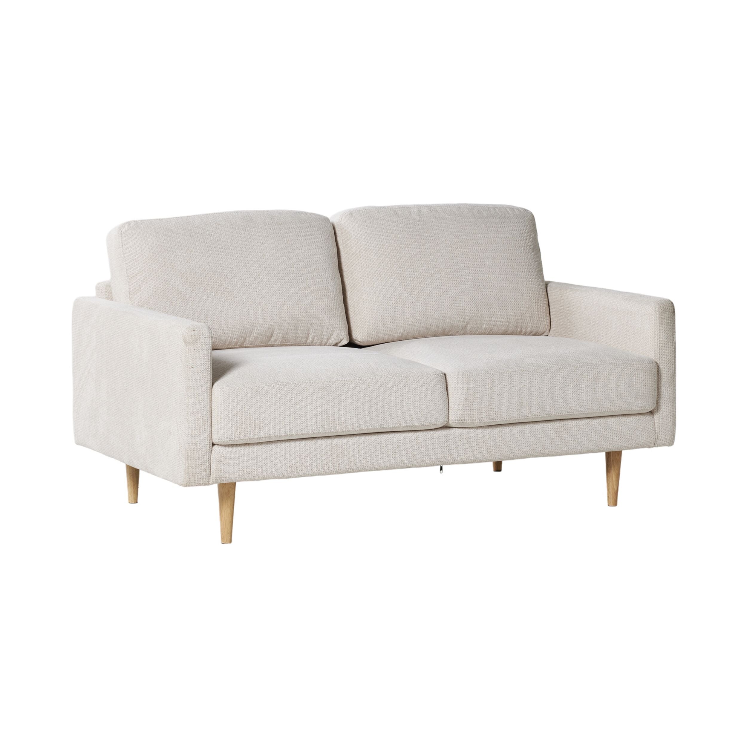 Boden 2 Seater Sofa - Sorrento Almond Upholstered Loveseat for Living Room, Small Space & Apartment | Comfortable Modern Couch for Lounge, Reading Nook & Guest Seating