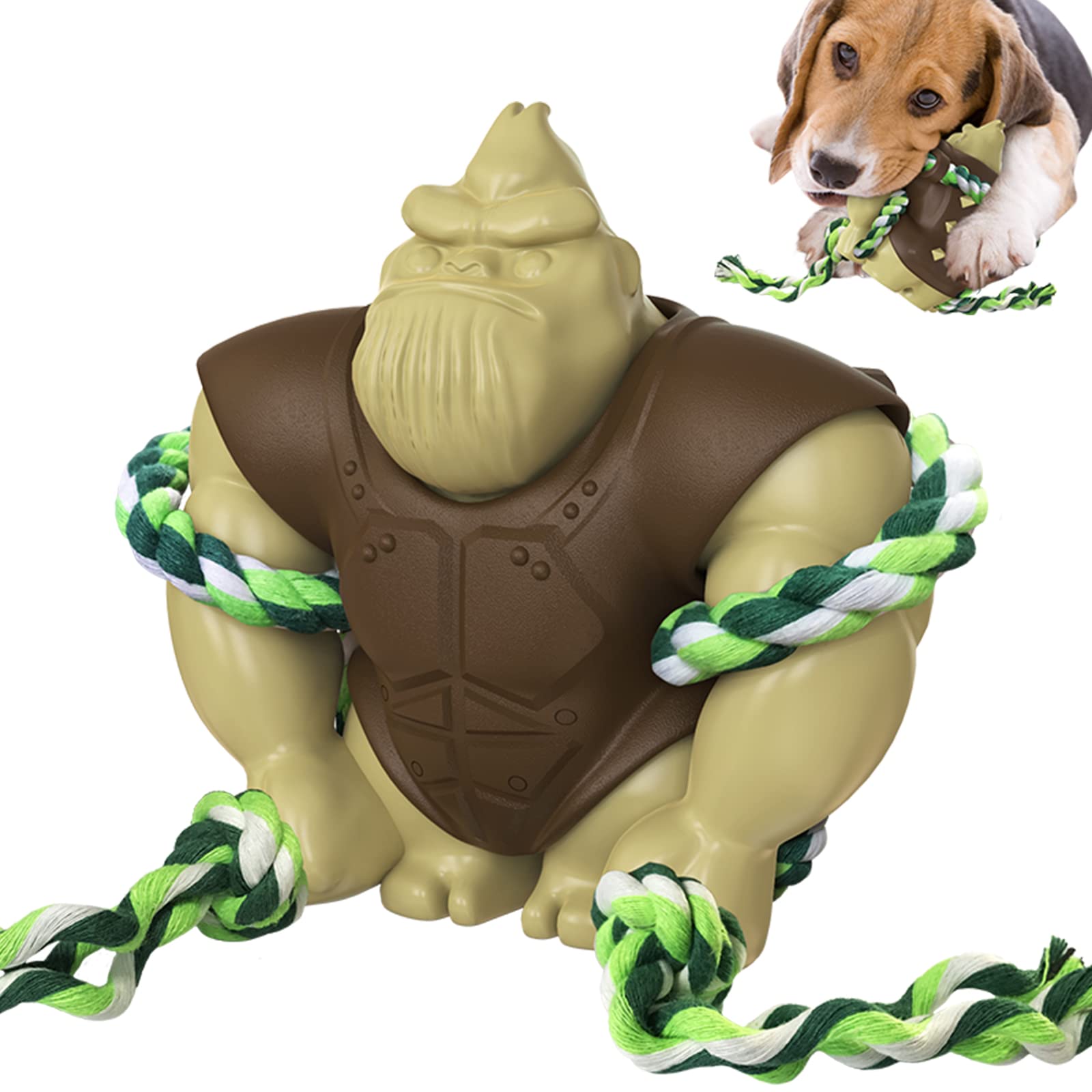 Carllg Indestructible Dog Toys for Aggressive Chewers - Durable Puppy Chew Toys for Medium & Large Breed Dogs (Beige) - Perfect for Teething, Boredom Relief & Strong Chewers