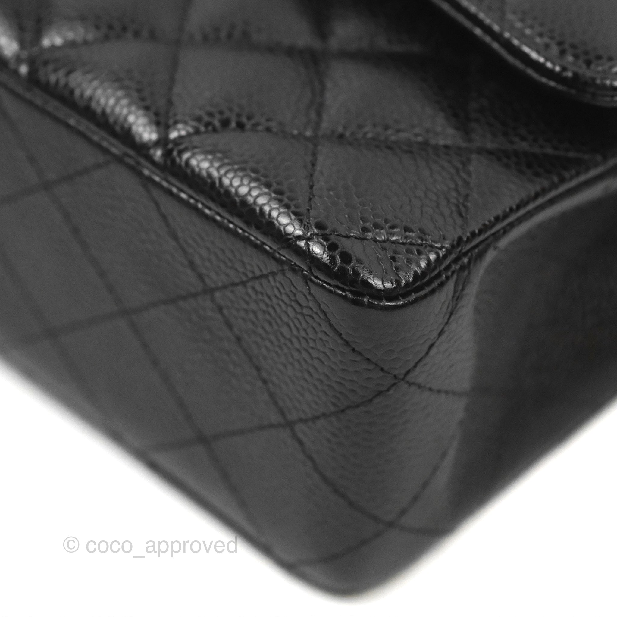 Chanel Classic Medium Double Flap Bag in Black Caviar Leather with Gold Hardware - Luxury Designer Handbag for Women, Perfect for Work, Evening Events & Special Occasions