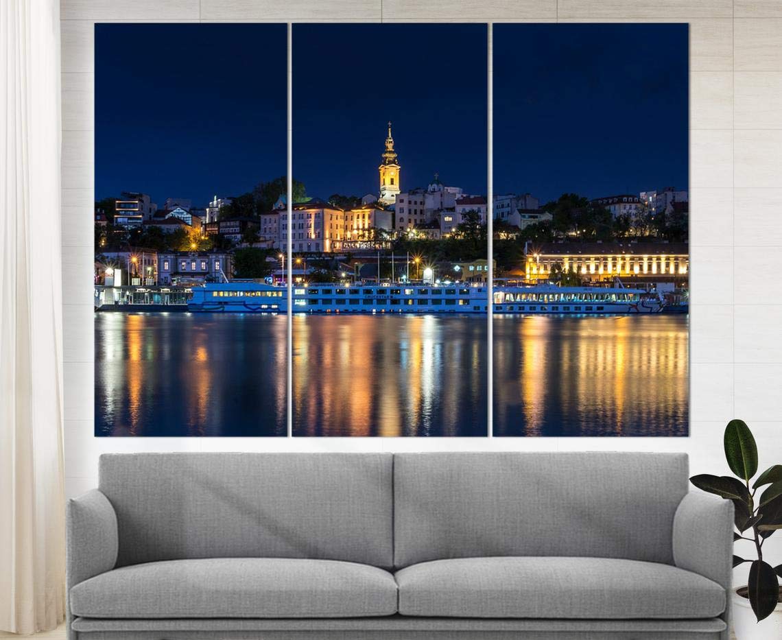 Belgrade Skyline Canvas Art Print - Serbia Wall Decor, Belgrade Photo Poster for Home & Office - Perfect Housewarming Gift & Serbian Souvenir | Ideal for Living Room, Bedroom, or Office Decoration