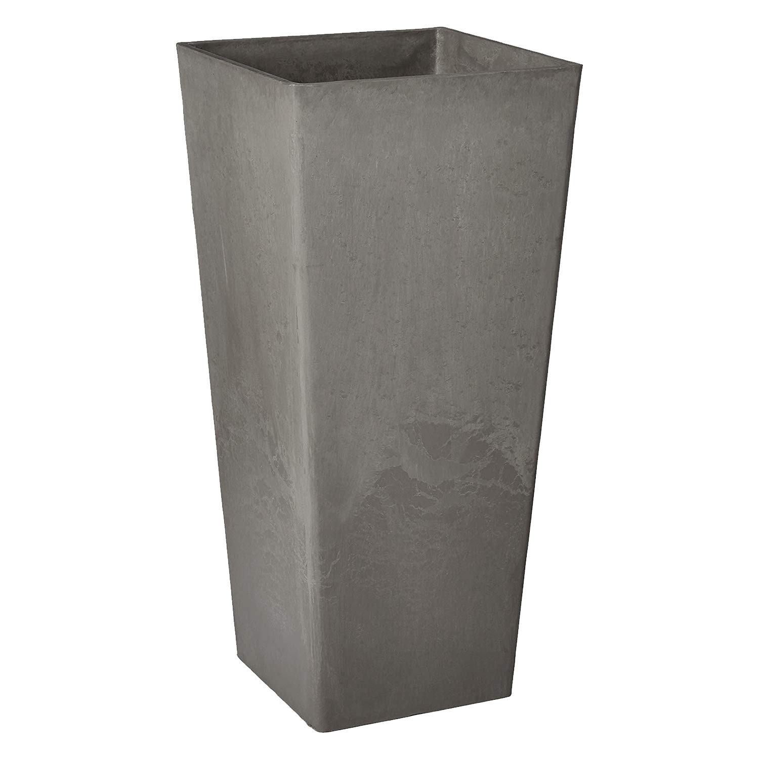 Arcadia Garden Products PSW Pot Collection Contempo Tall Square Planter - 13x13x28 Inches, Cement Color - Indoor & Outdoor Planters for Home, Garden, Patio, and Office Decor