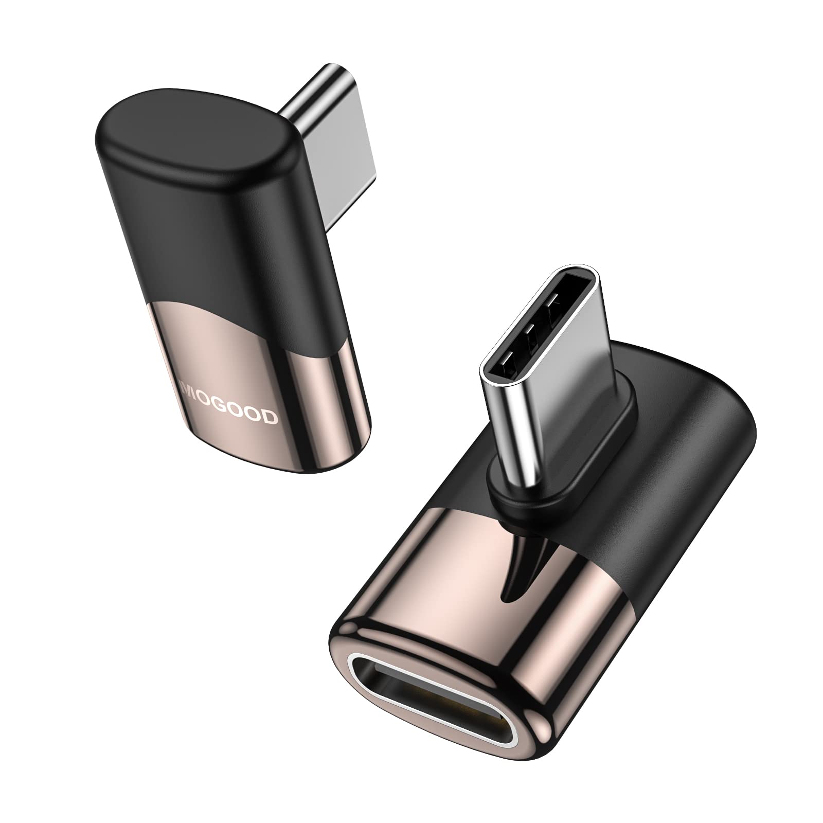 90 Degree USB C Right Angle Adapter (2 Pack) - USB C Male to Female Angled Connector for MacBook Pro, iPad Pro, Steam Deck, Nintendo Switch, Tablets & Phones | Perfect for Gaming, Charging & Data Transfer in Tight Spaces