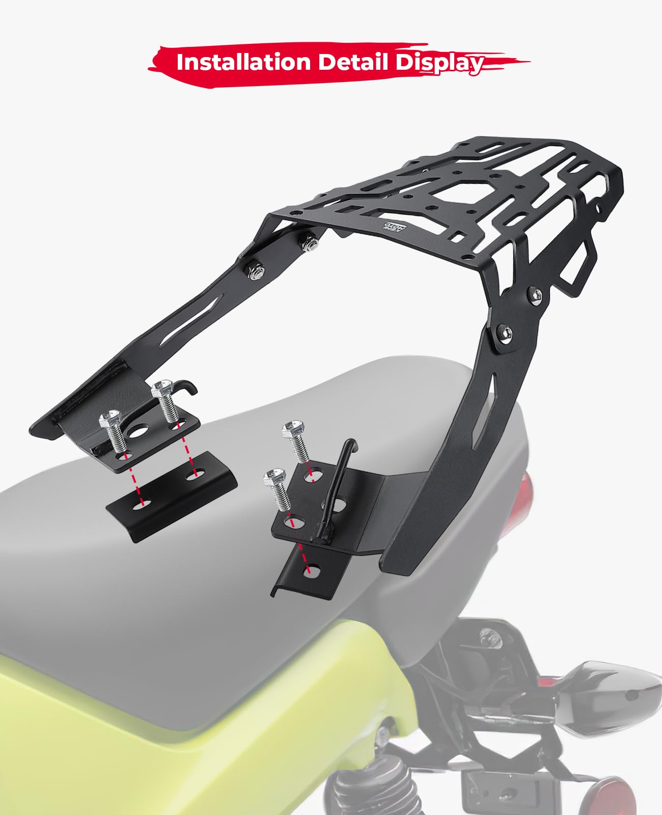 KEMIMOTO Universal Motorcycle Luggage Rack - Heavy Duty Rear Cargo Carrier for Storage & Travel Accessories | Perfect for Adventure Touring, Commuting & Long Distance Rides