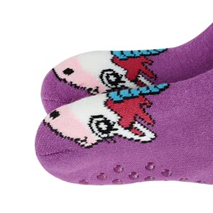 Century Star Kids' Non-Slip Fuzzy Slipper Socks - Warm Fleece Lined Winter Socks with Grippers for Boys & Girls - Cute Animal Design Christmas Gifts for Indoor Play & Cozy Home Wear