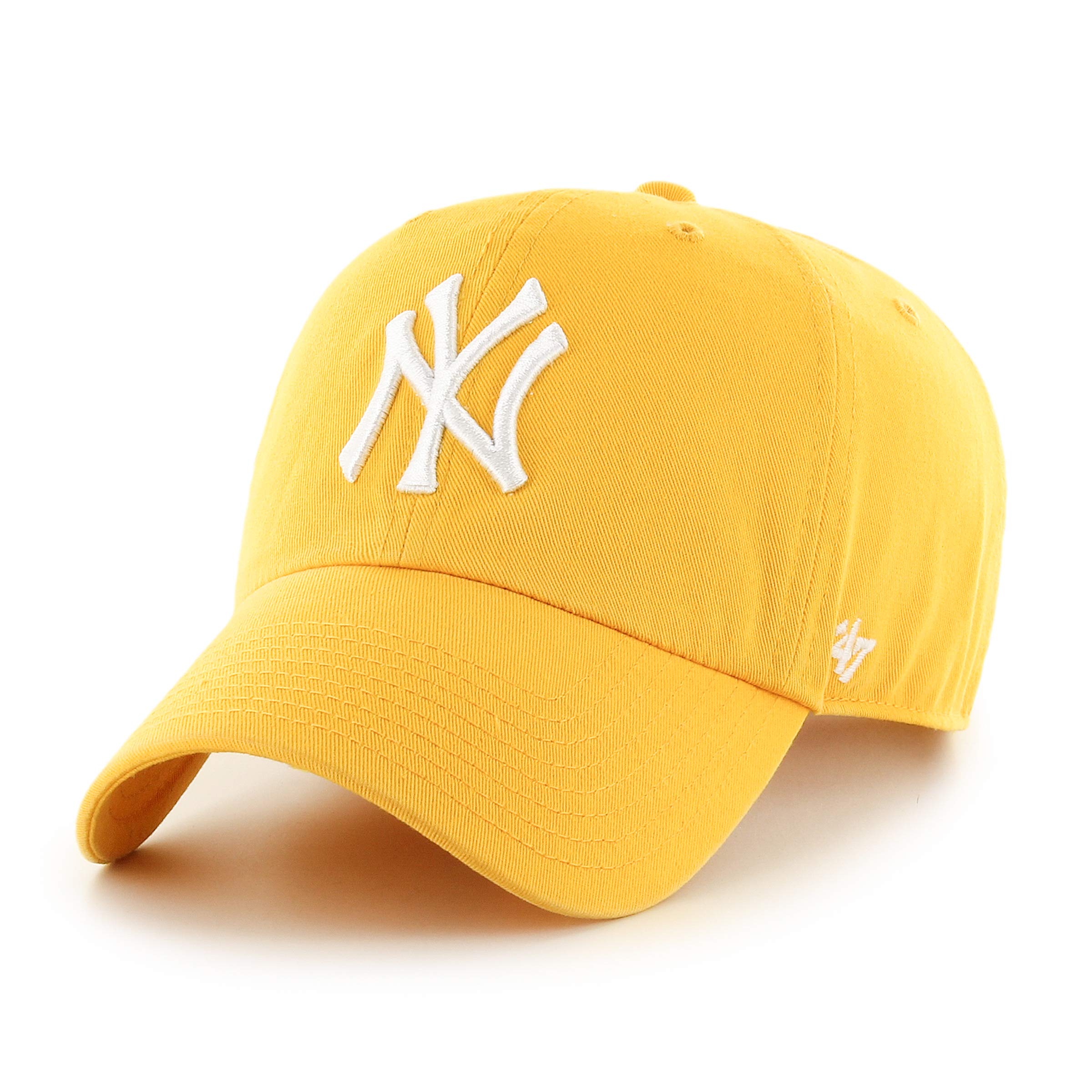 47 Brand - New York Yankees Clean Up Adjustable Baseball Cap, Yellow - Perfect for Baseball Games, Fan Gear & Casual Streetwear