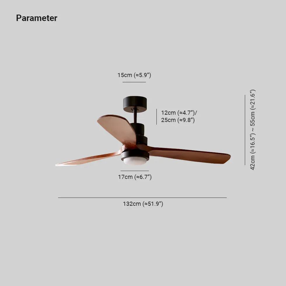 Modern Wood LED Ceiling Fan with Light for Living Room - Energy Efficient Dimmable Remote Control - Perfect for Bedroom, Patio, and Home Office