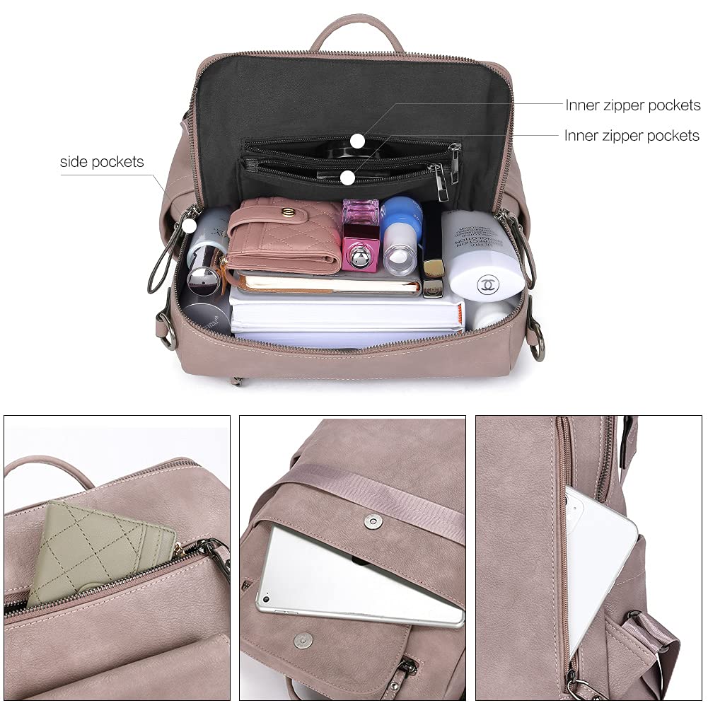 CLUCI Women's Leather Backpack Purse - Anti-Theft Travel Bag for Work & Commute