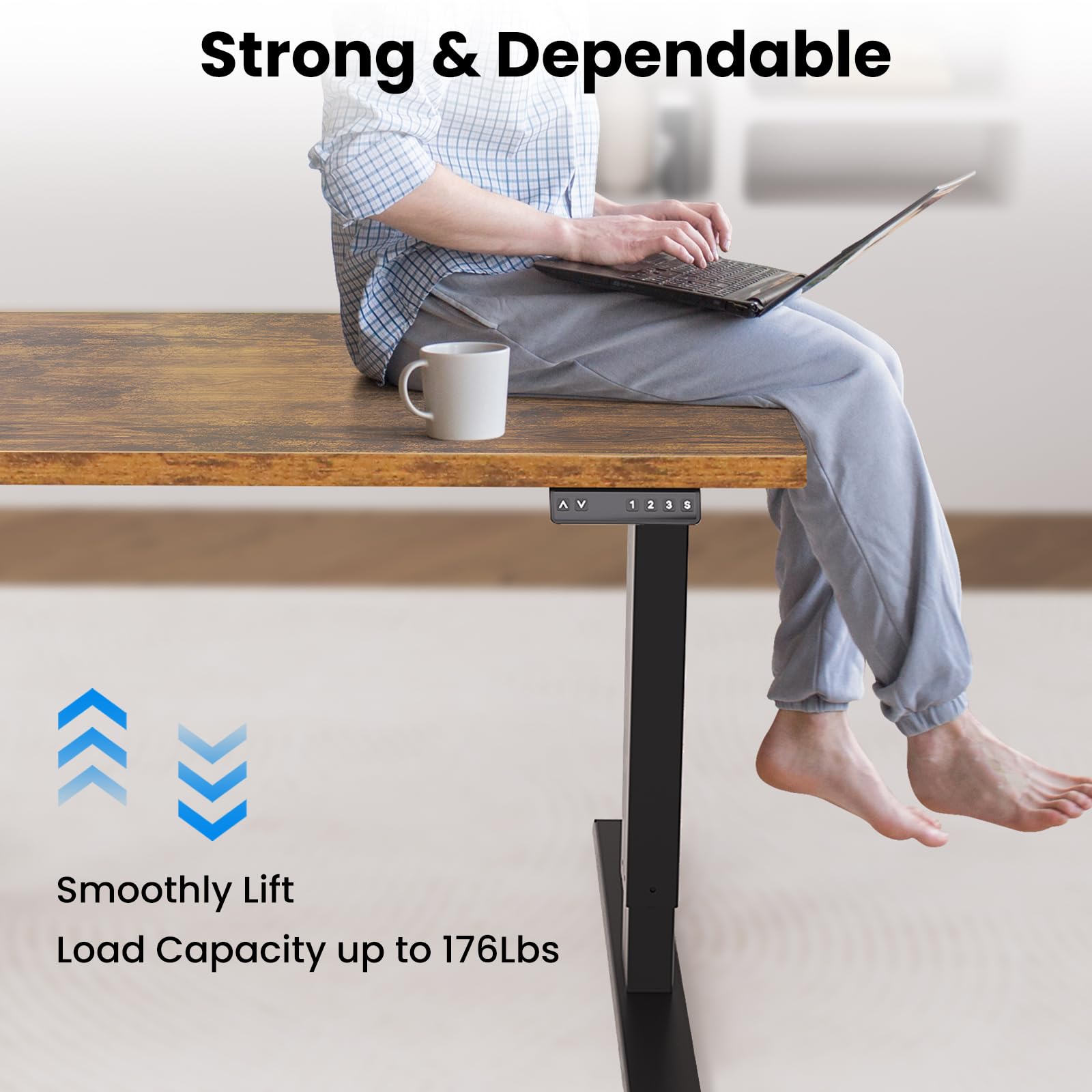 Electric Standing Desk Frame - Height Adjustable Desk Legs for 75