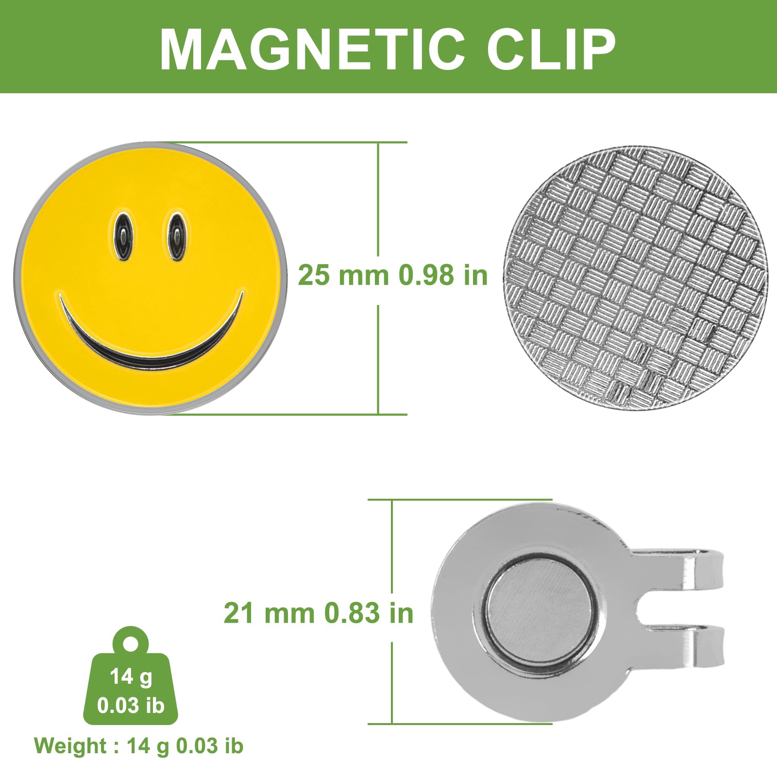 ZZHAO Magnetic Golf Ball Marker with Hat Clip - 25mm Funny Golf Accessories for Men | Perfect Golf Gifts & Tournament Essentials for Players