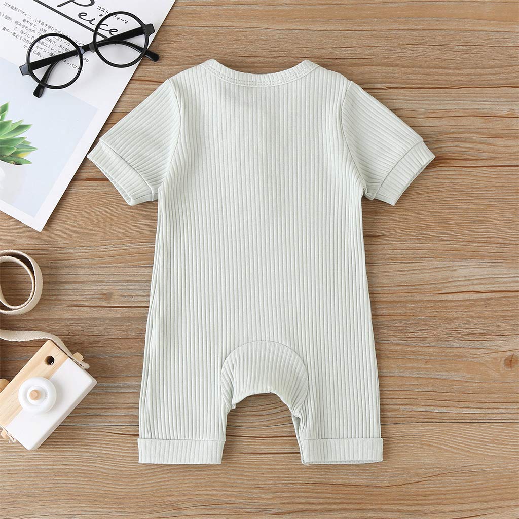 Baby Boys Girls Long Sleeve Solid Color Romper Jumpsuit - Soft Cotton One-Piece Bodysuit for Infants & Toddlers - Perfect for Playtime, Family Outings & Photo Shoots