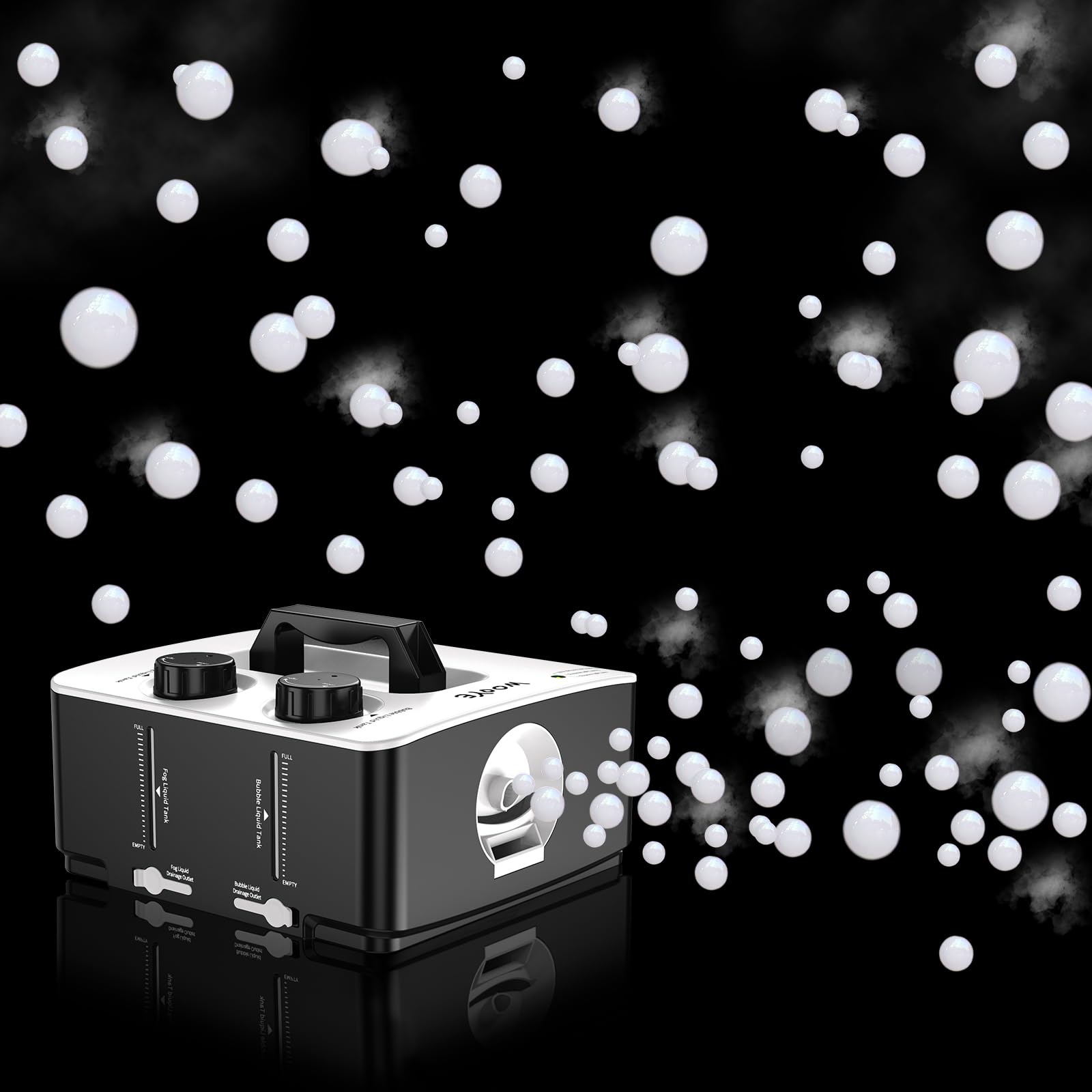 Portable 2-in-1 Fog Machine & Bubble Blower - No Spill Smoke Bubble Maker for Halloween, Christmas Parties, DJ Events & Stage Performances | Indoor/Outdoor Use