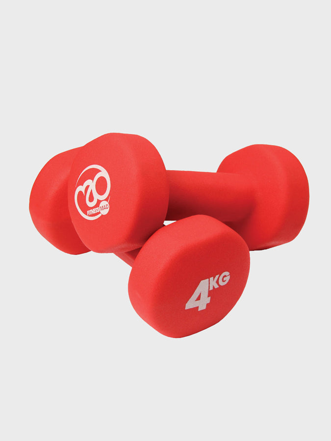 4Kg Neo Dumbbells Set for Yoga & Fitness - Pair of 2 Red Hand Weights for Home Workout, Strength Training & Gym Exercises