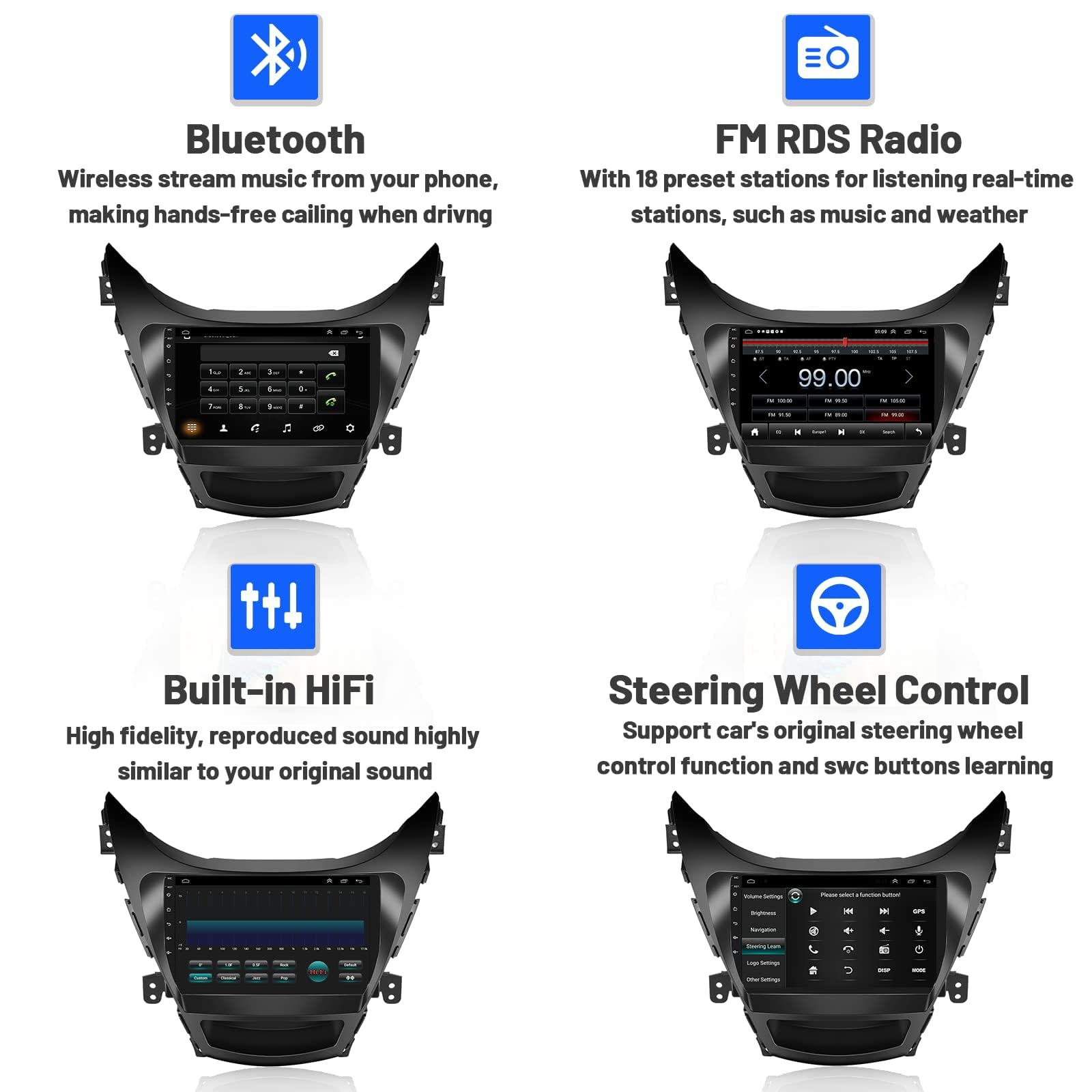 2011-2013 Hyundai Elantra Android 13 Car Stereo with Wireless CarPlay & Android Auto - 9