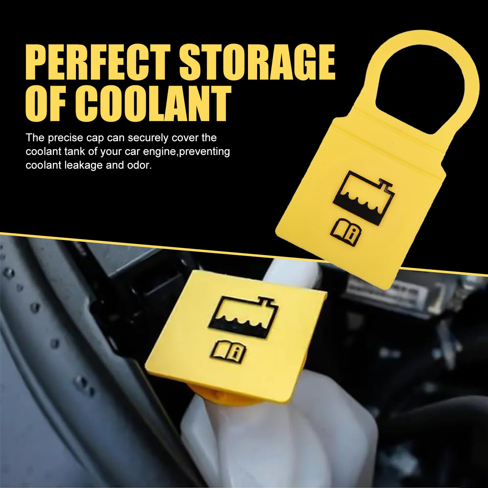 2 PCS Car Engine Coolant Reservoir Cap - Compatible with Jeep Chrysler Dodge Ram Models - OEM Replacement #55111074AA 52079331 55038011AB 55111074AB 55116874AE 54201 52079331 (Yellow) - Perfect for Cooling System Maintenance & Leak Prevention