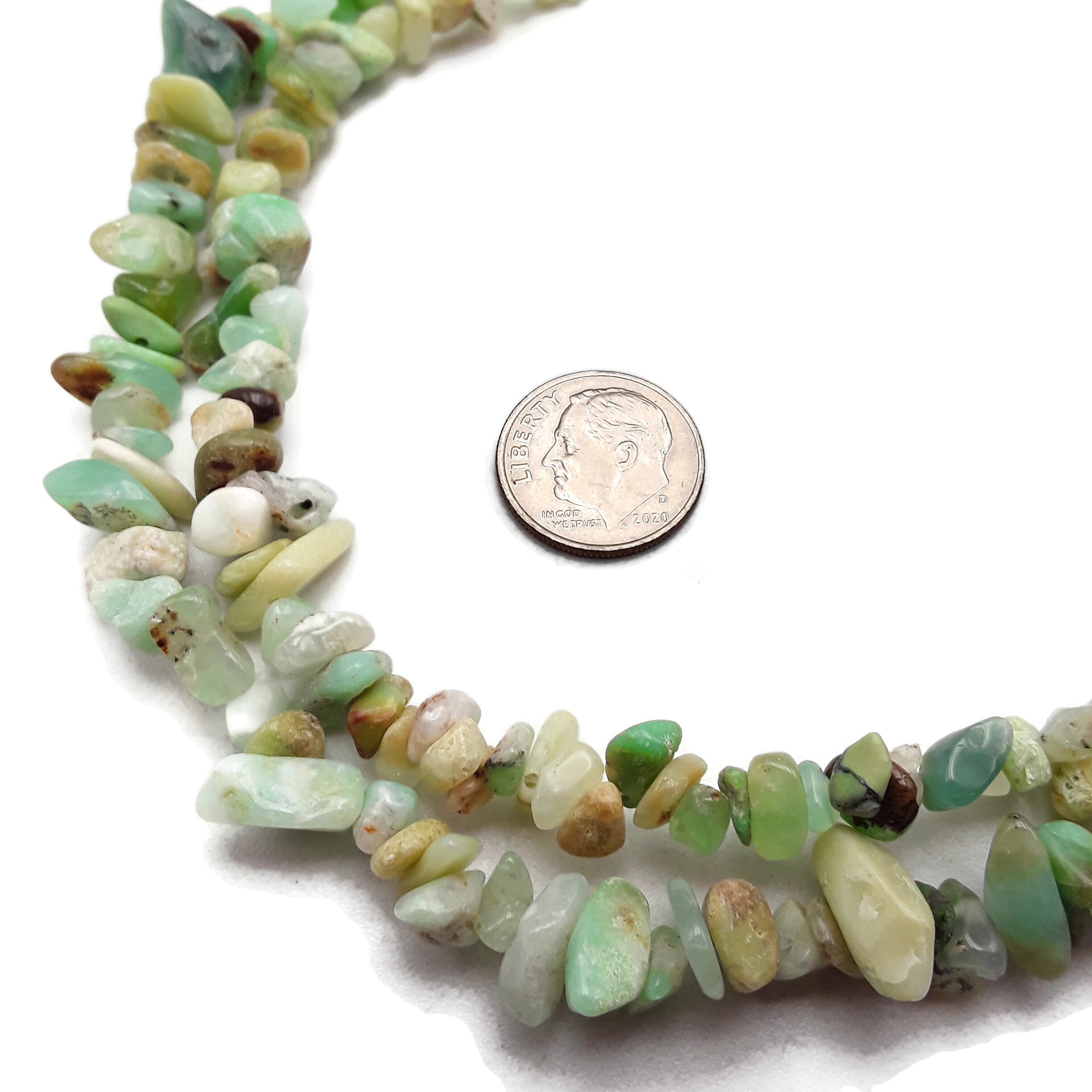 Natural Chrysoprase Irregular Pebble Nugget Chips Beads - 7-8mm, 34 Strands for Jewelry Making, DIY Crafts, and Healing Crystal Bracelets