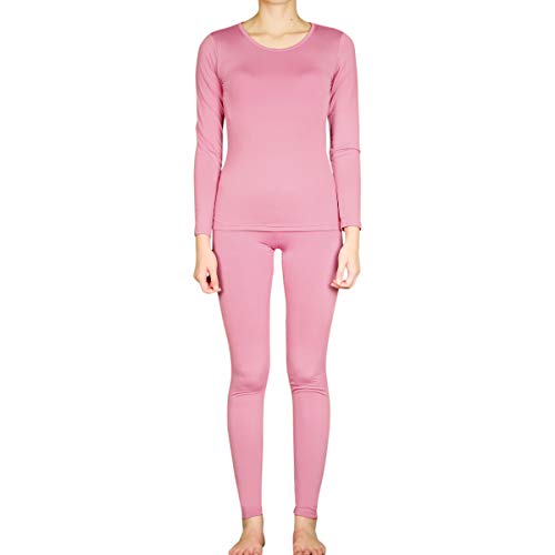 SLM ThermaTek Women's Lightweight Fleece Thermal Underwear Set - Insulated Long Johns Pajamas & Lounge Wear for Winter, Cold Weather, Sleeping, and Indoor Comfort